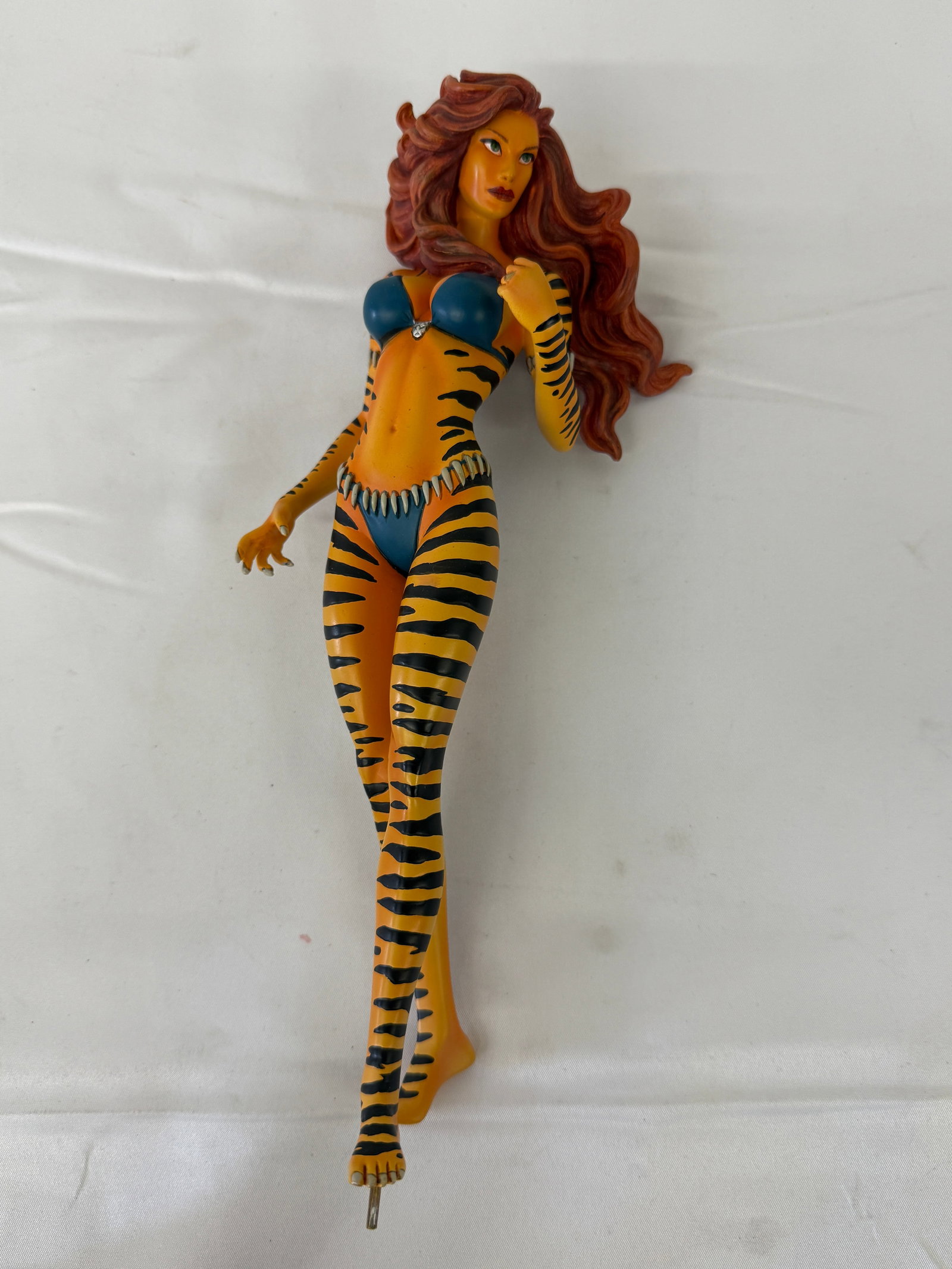 Female Comic Character Figurine in Tiger Print Costume (1 of 3)