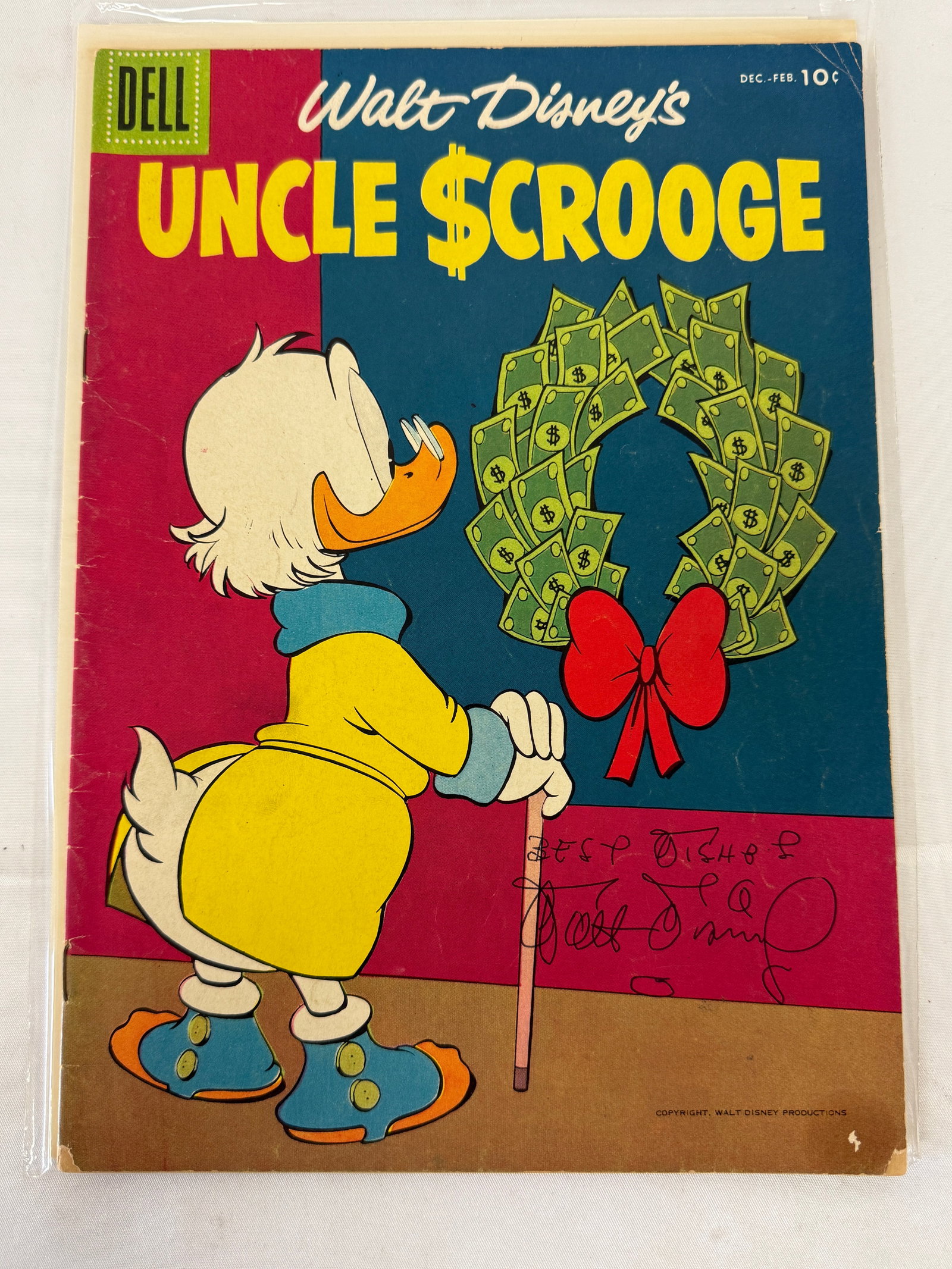 Walt Disney Uncle Scrooge Dell Comic Book Signed (1 of 3)