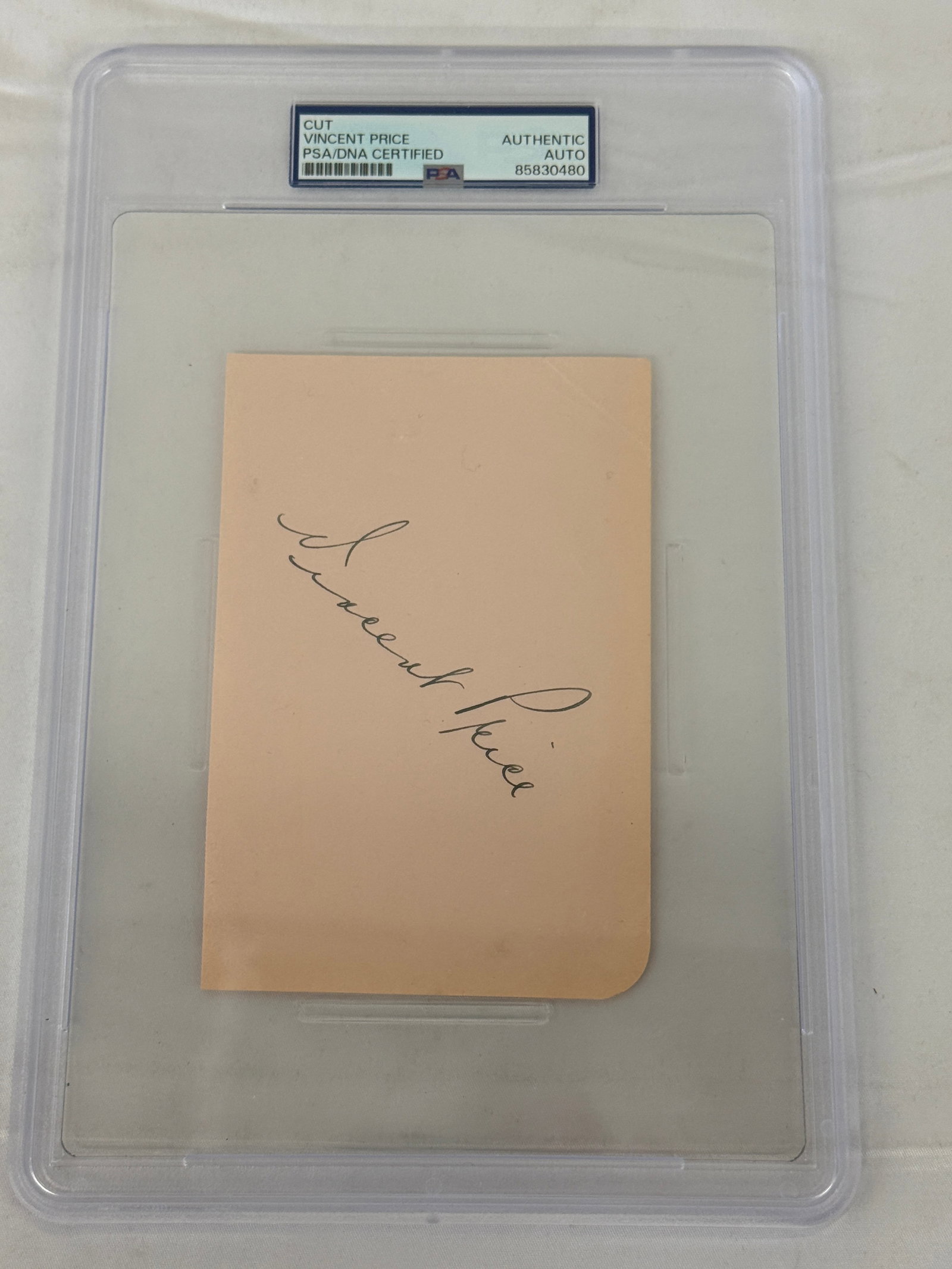 Vincent Price PSA/DNA Certified Authentic Autograph Cut Signature: Vincent Price PSA/DNA Certified Authentic Autograph Cut Signature