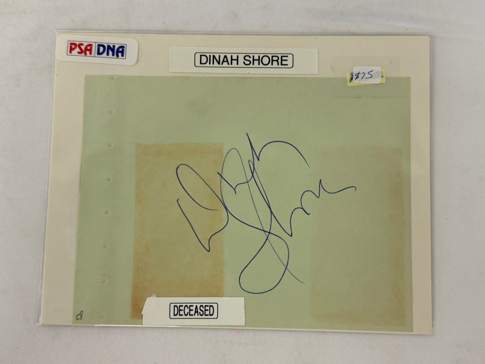 Dinah Shore PSA DNA Authenticated Autograph Signature Cut (1 of 2)