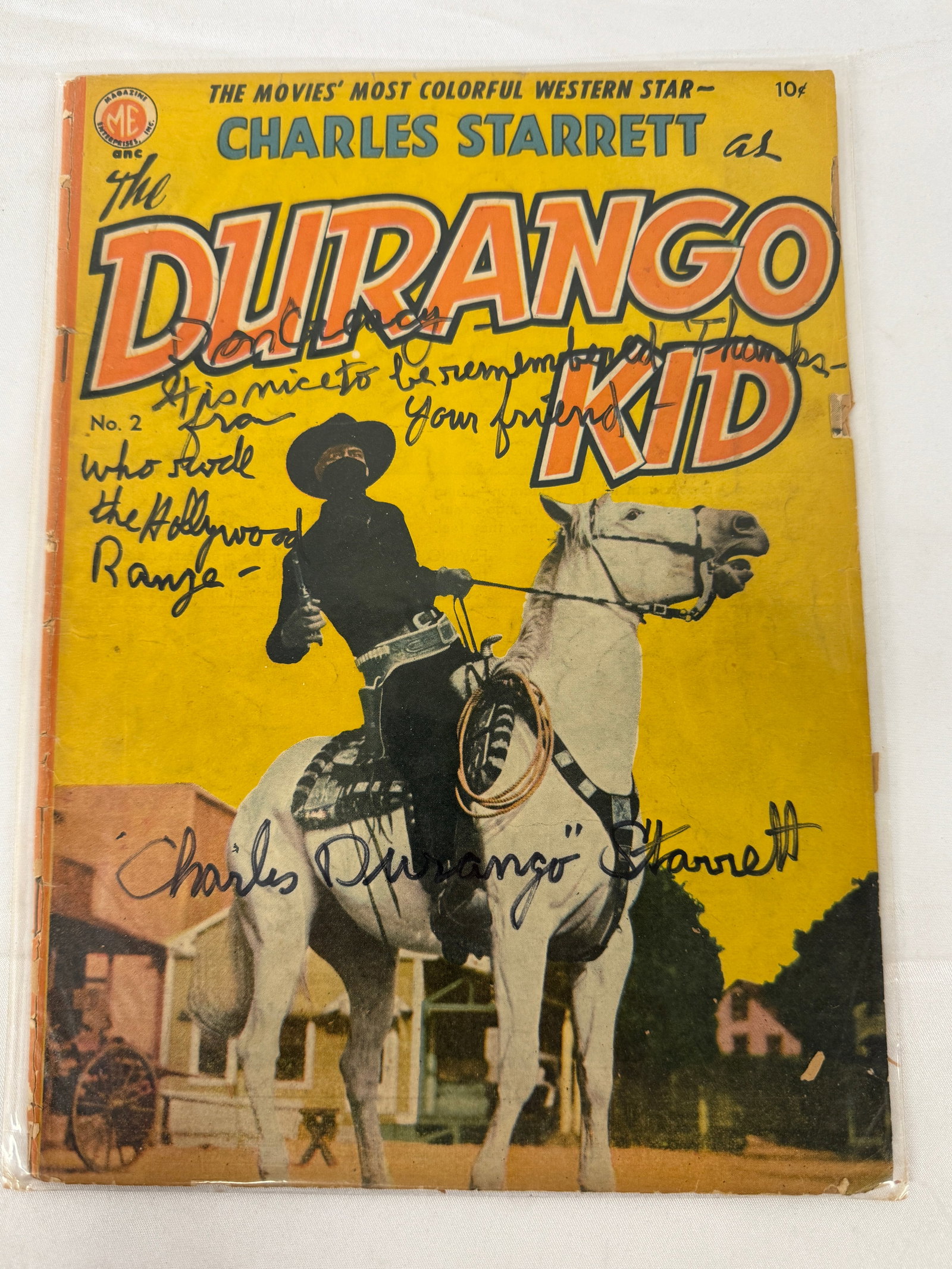 Signed Vintage Western Comic Book Charles Starrett Durango Kid: Signed Vintage Western Comic Book Charles Starrett Durango Kid