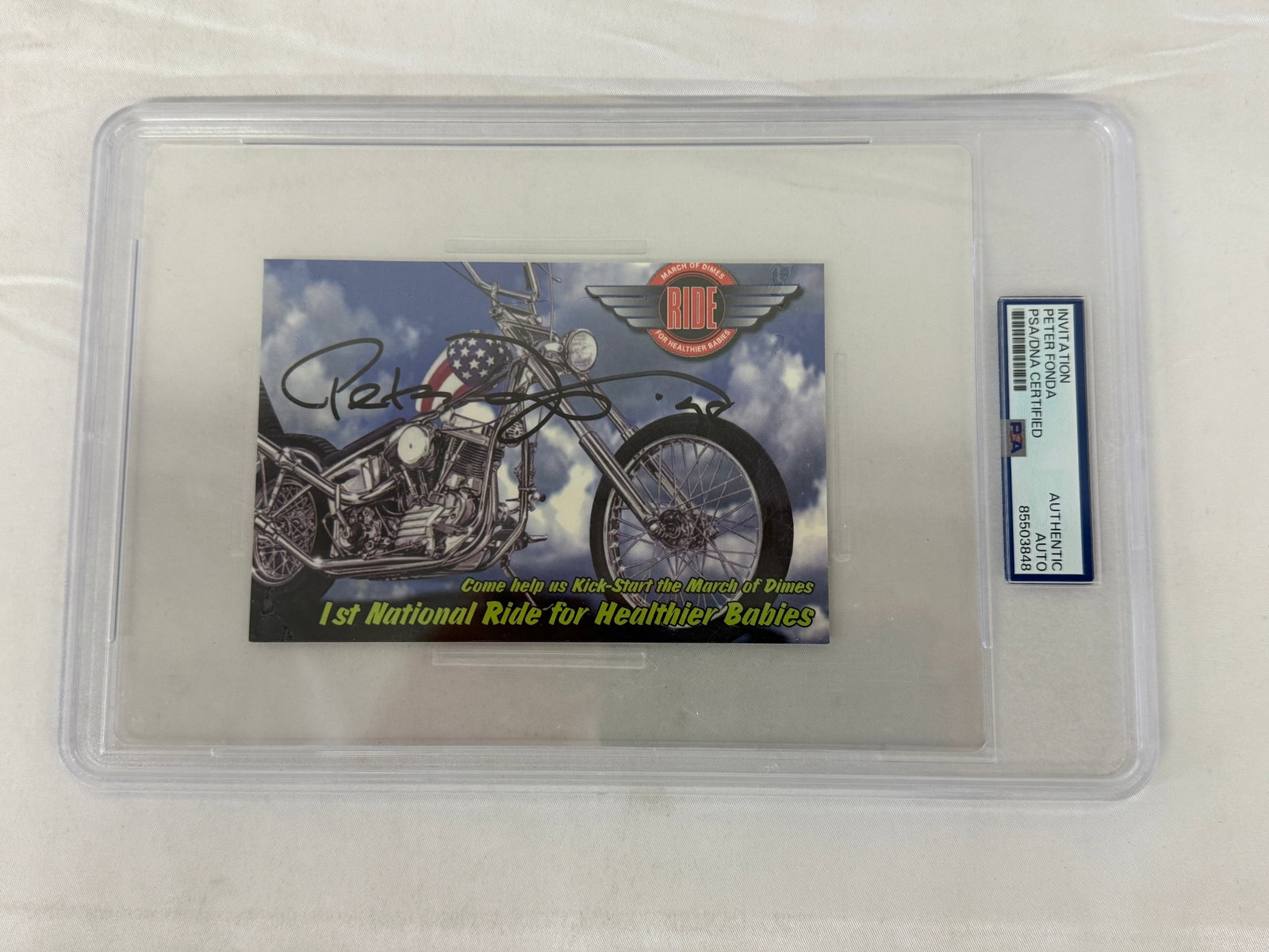 Peter Fonda Signed March of Dimes Invitation PSA/DNA Certified (1 of 3)