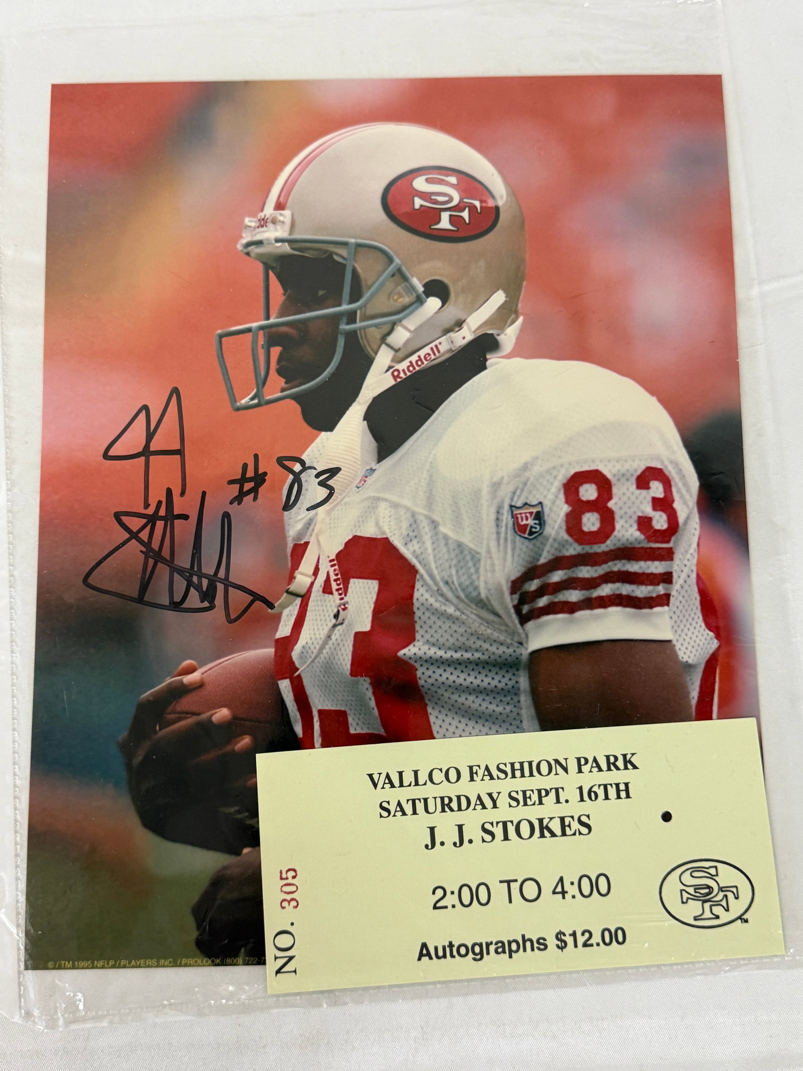 J.J. Stokes San Francisco 49ers Signed Autographed Photo (1 of 3)