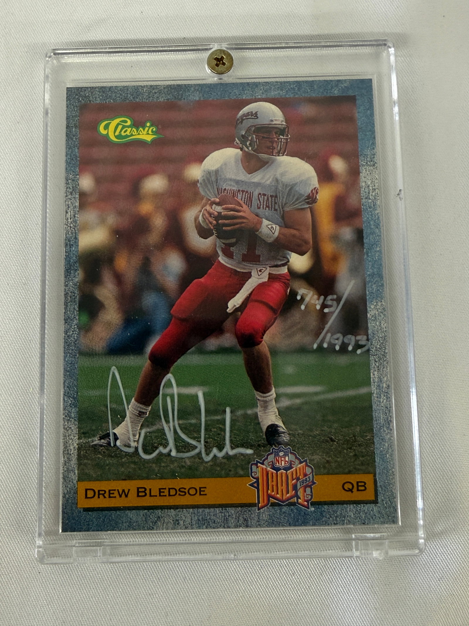 Drew Bledsoe Signed Limited Edition Classic NFL Draft Rookie Card (1 of 3)