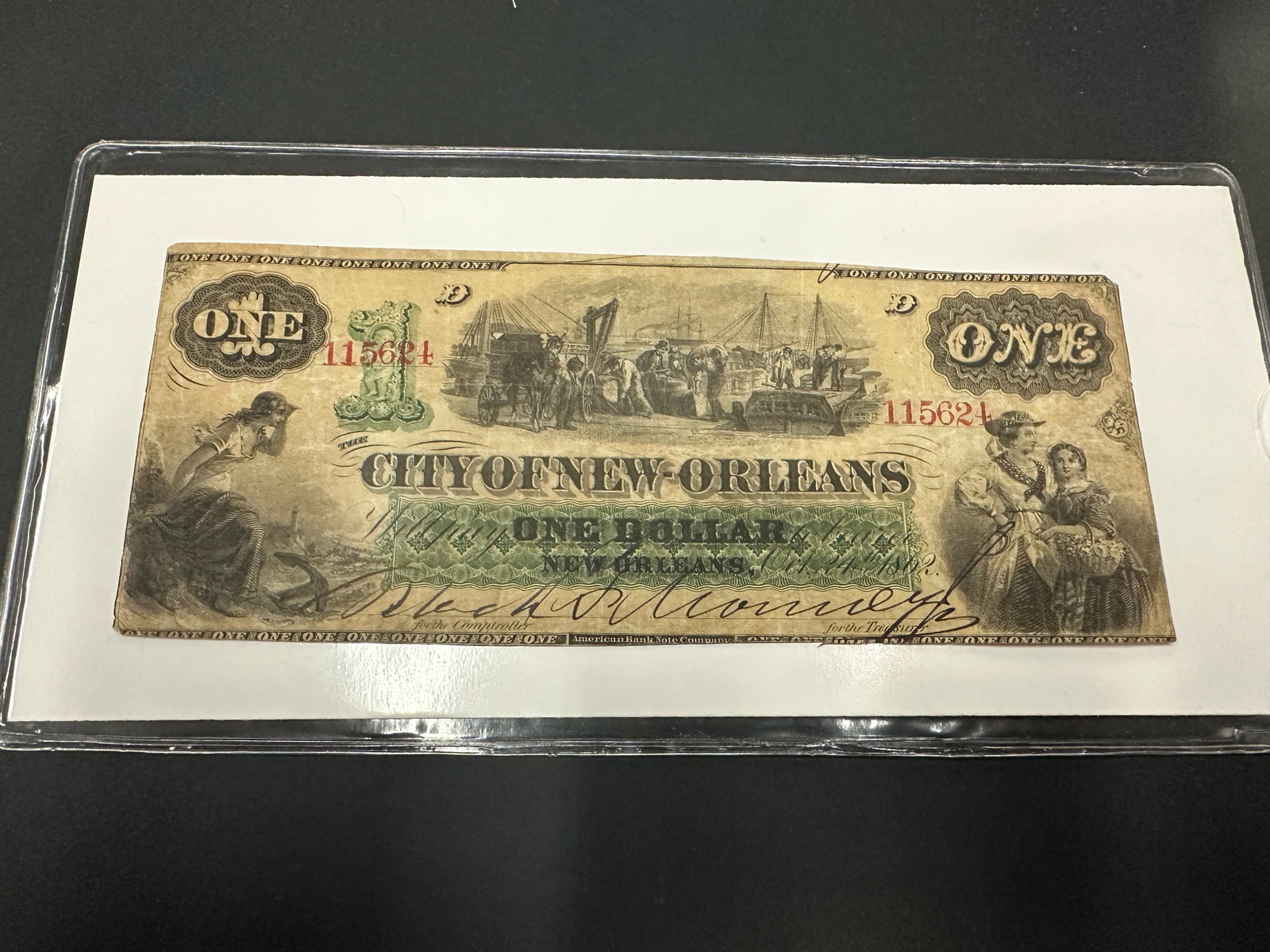 City of New Orleans One Dollar Obsolete Banknote: City of New Orleans One Dollar Obsolete Banknote