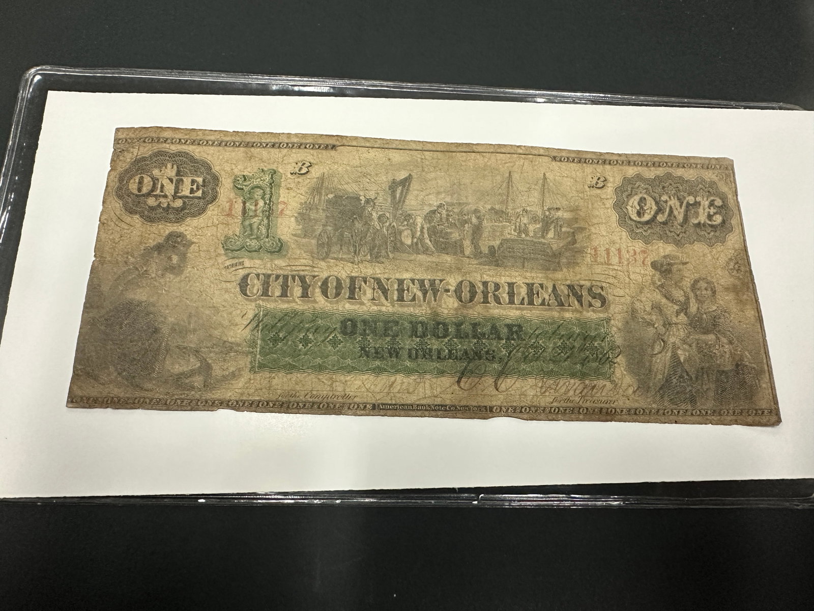 City of New Orleans One Dollar Obsolete Banknote: City of New Orleans One Dollar Obsolete Banknote