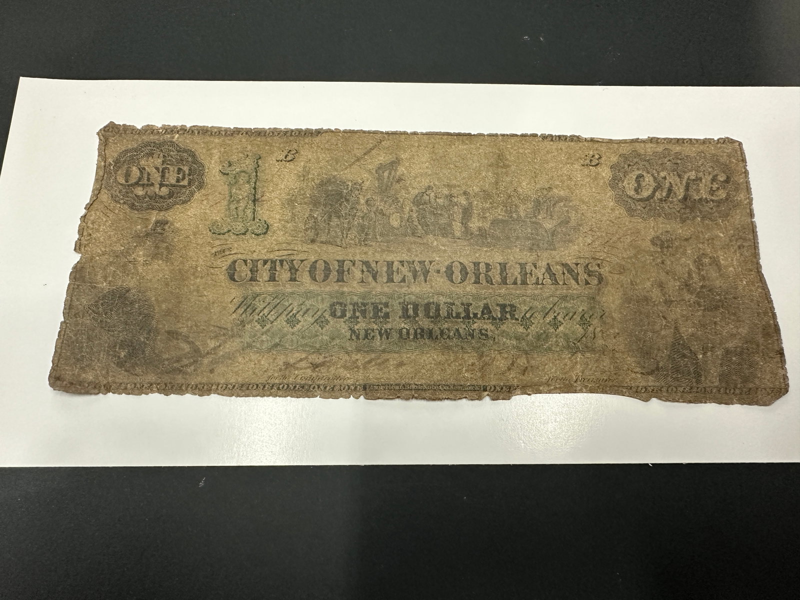 City of New Orleans One Dollar Obsolete Banknote: City of New Orleans One Dollar Obsolete Banknote