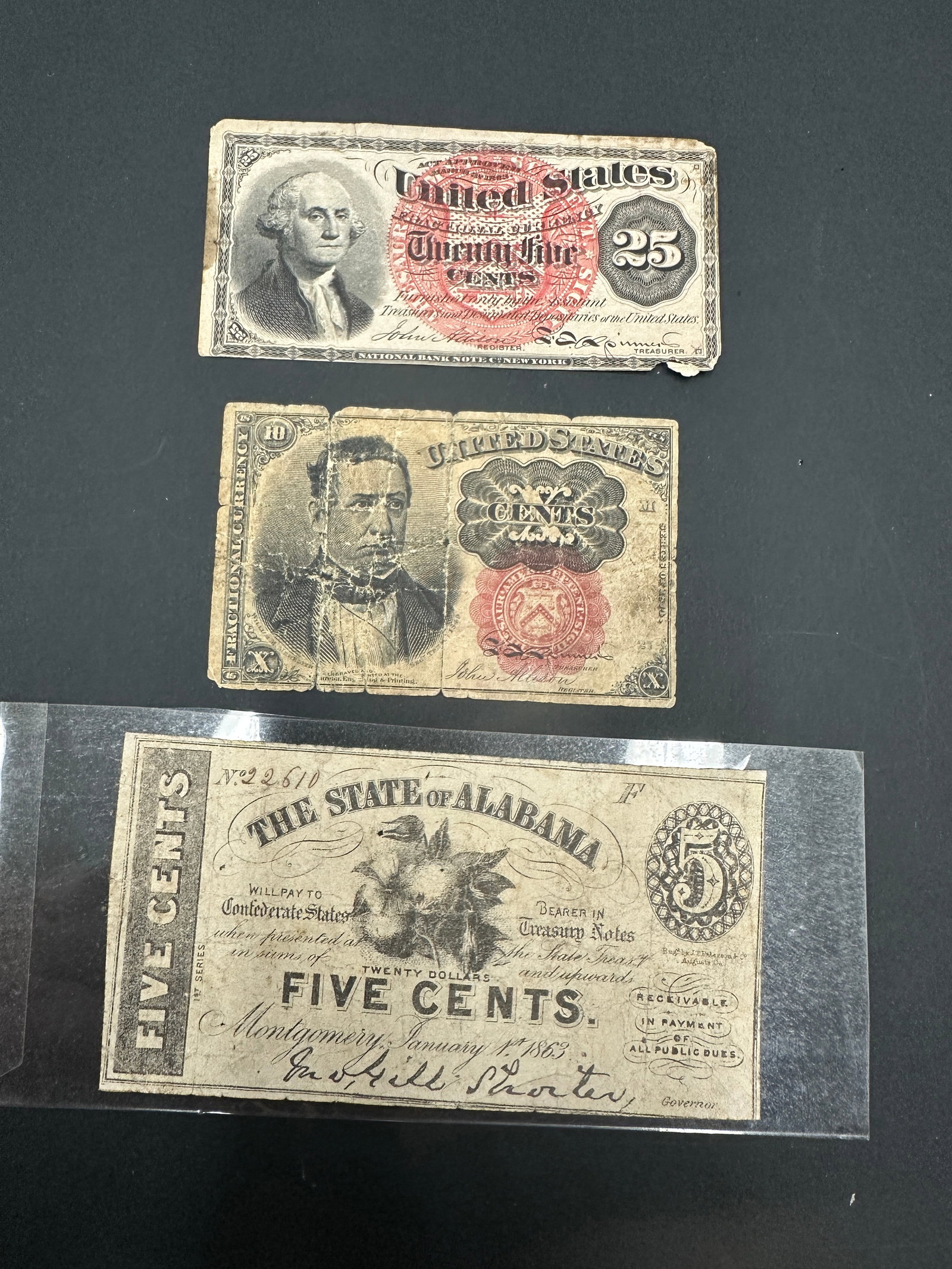 American Civil War Era Fractional Currency Note Collection Lot: American Civil War Era Fractional Currency Note Collection Lot