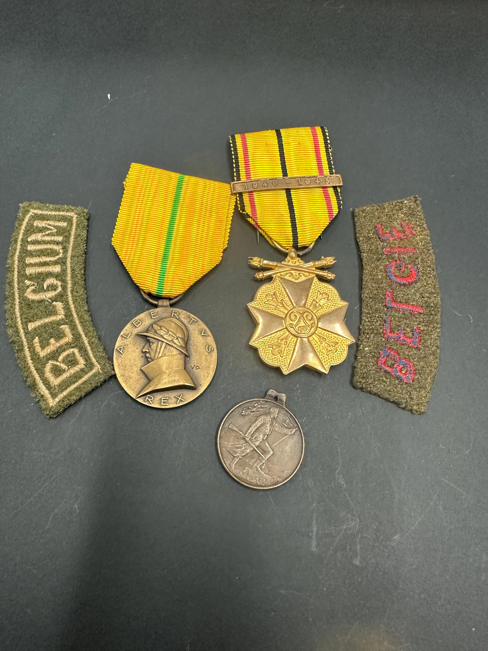 Belgian WWII Military Medals and Shoulder Patches Collection Lot (1 of 1)