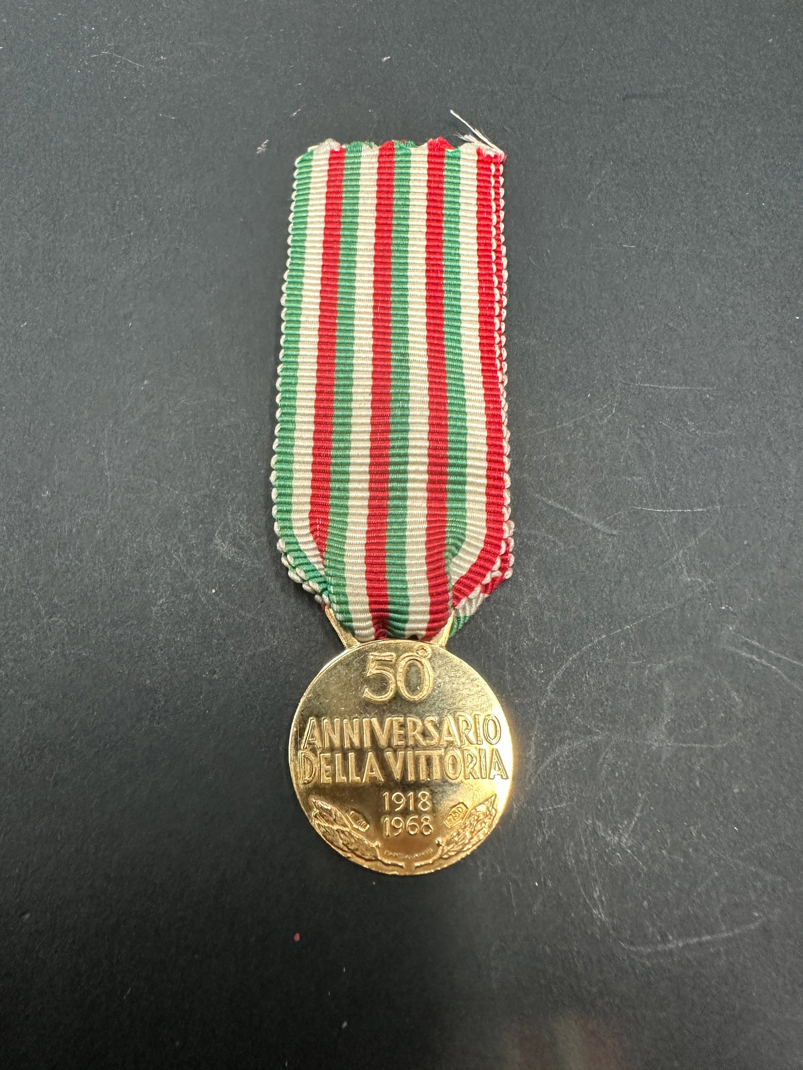 RARE WWI ITALY 1918 1968 50TH ANNIVERSARY 750 18K GOLD MEDAL (1 of 3)