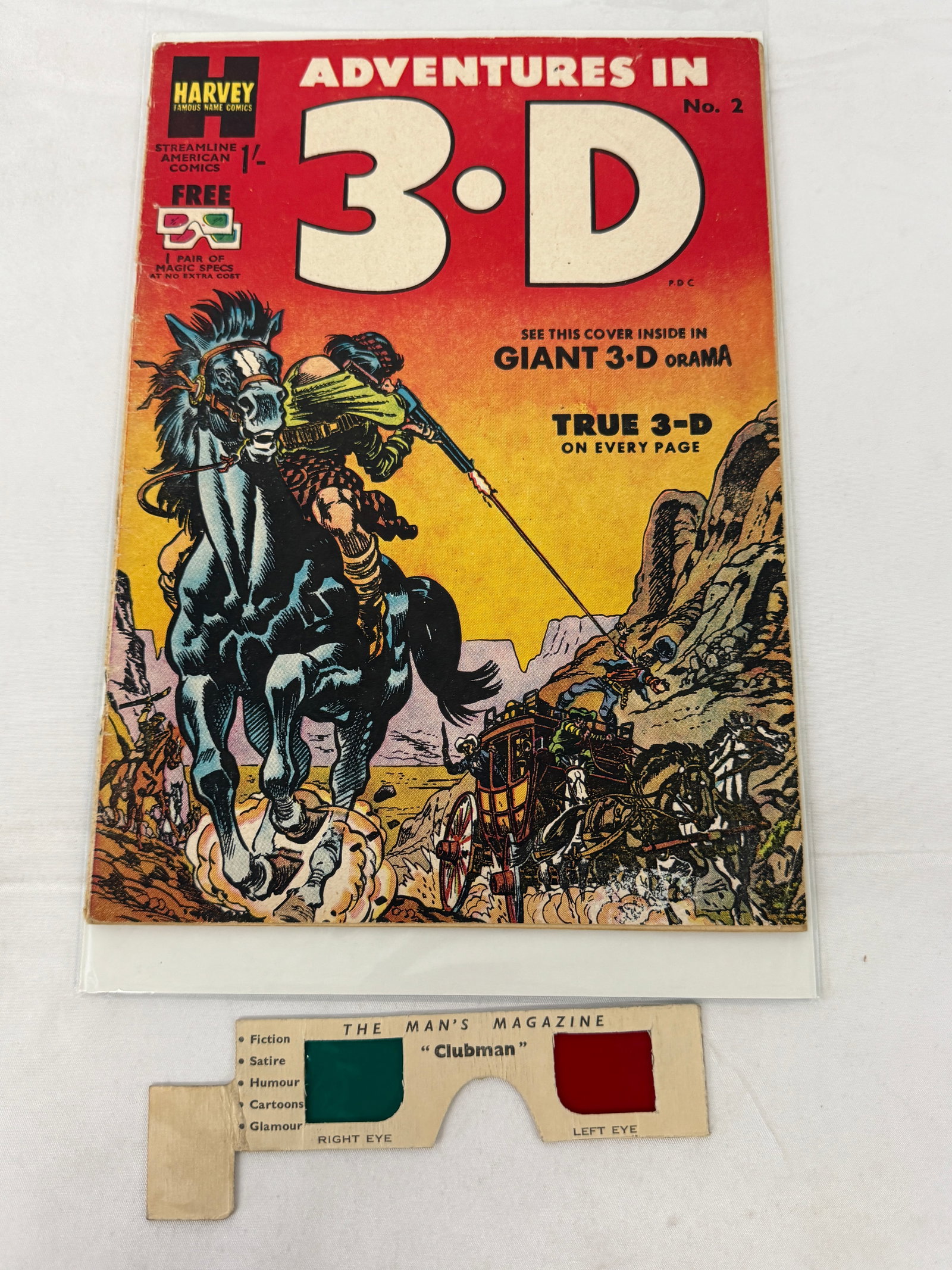 Adventures in 3-D No. 2 Harvey Comics with Anaglyph 3D Glasses 1953 (1 of 2)