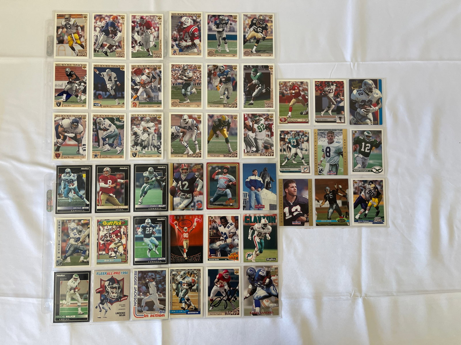 1991-92 NFL Football Cards Collection Upper Deck Pinnacle Topps Stars 50+ Cards (1 of 7)
