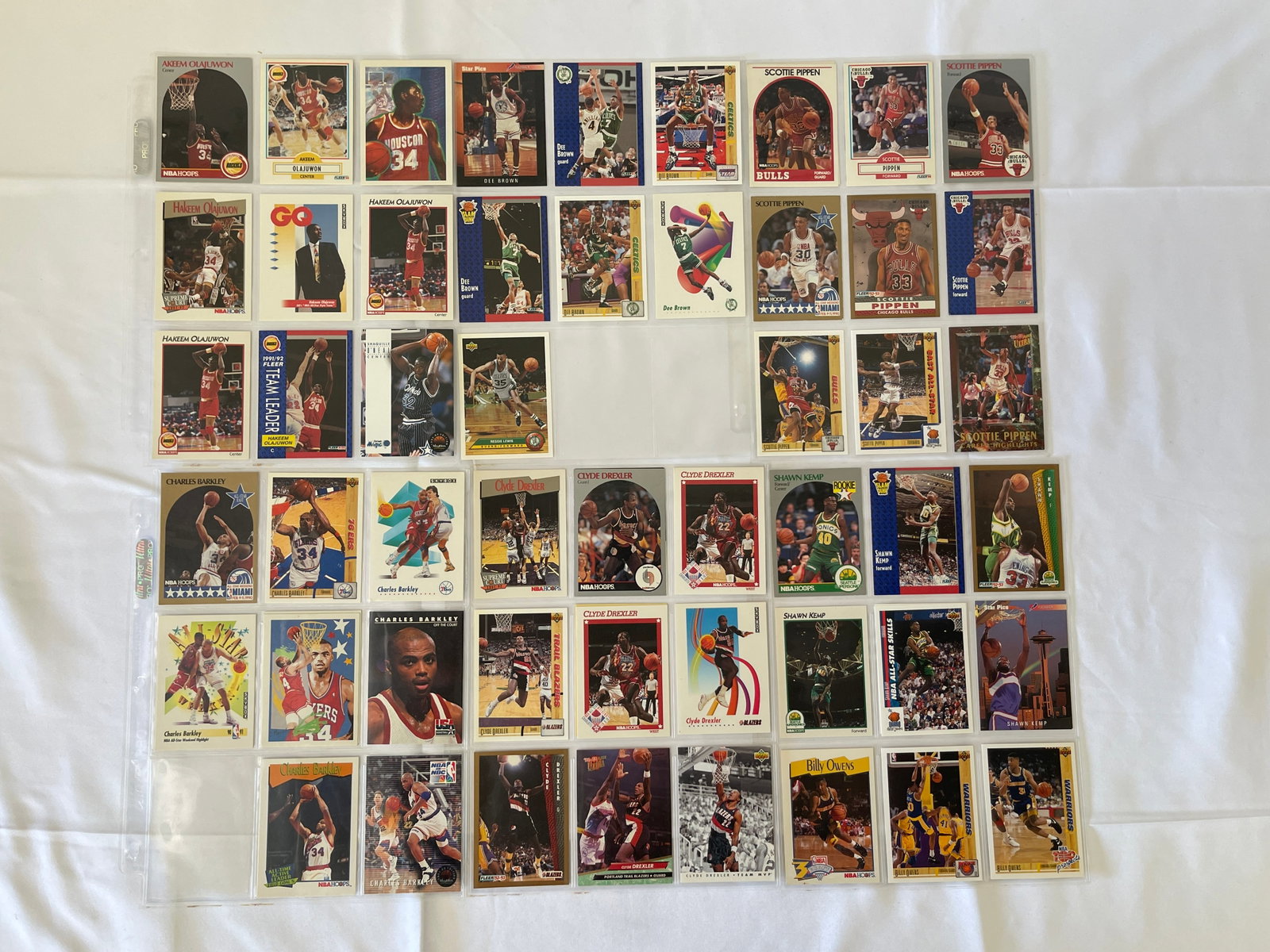NBA Hoops Fleer SkyBox 1989-93 Basketball Cards Lot Pippen Barkley Olajuwon (1 of 8)