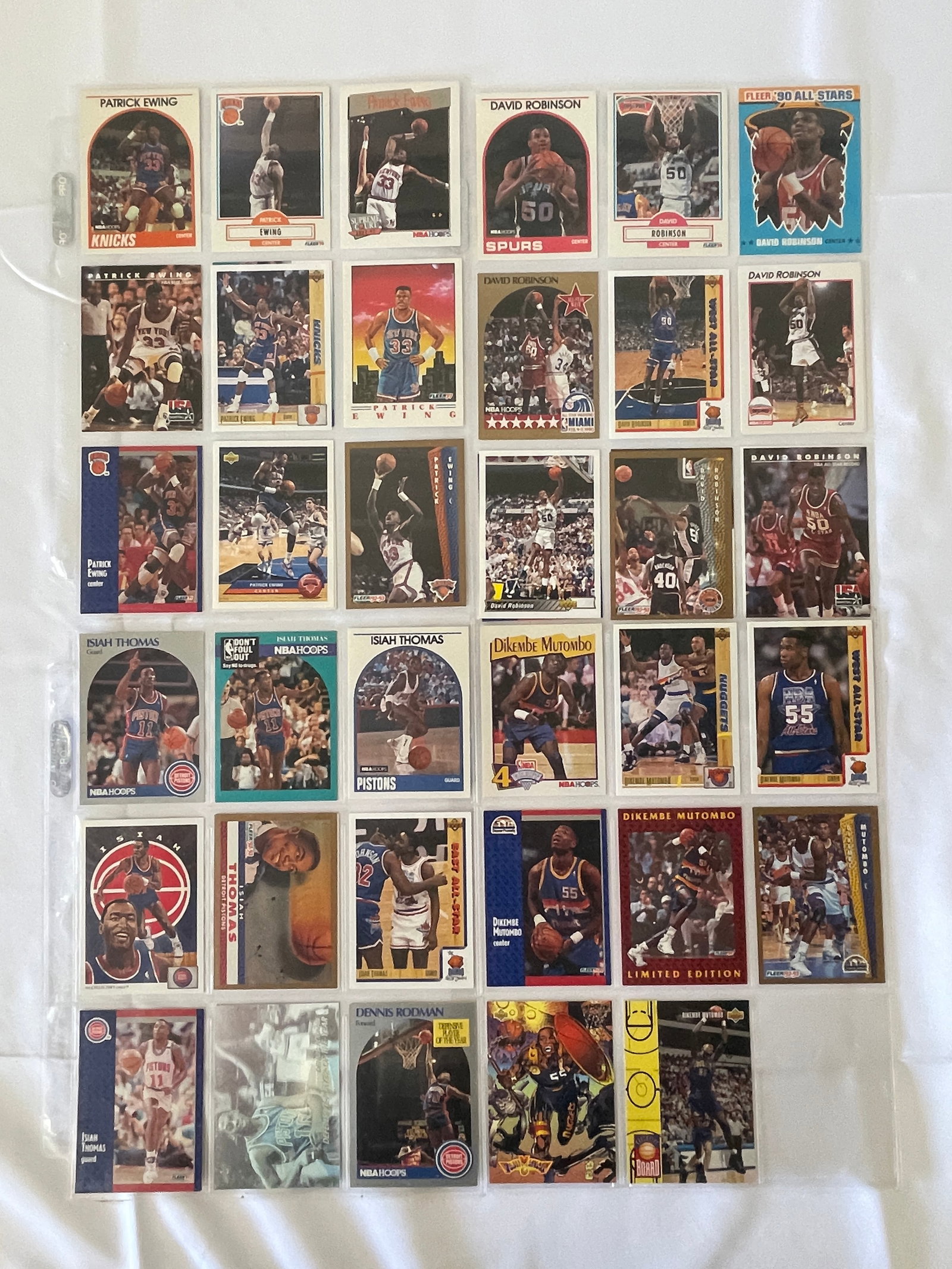 NBA Hoops Fleer Upper Deck 1989-93 Basketball Cards Robinson Ewing Thomas Lot (1 of 6)