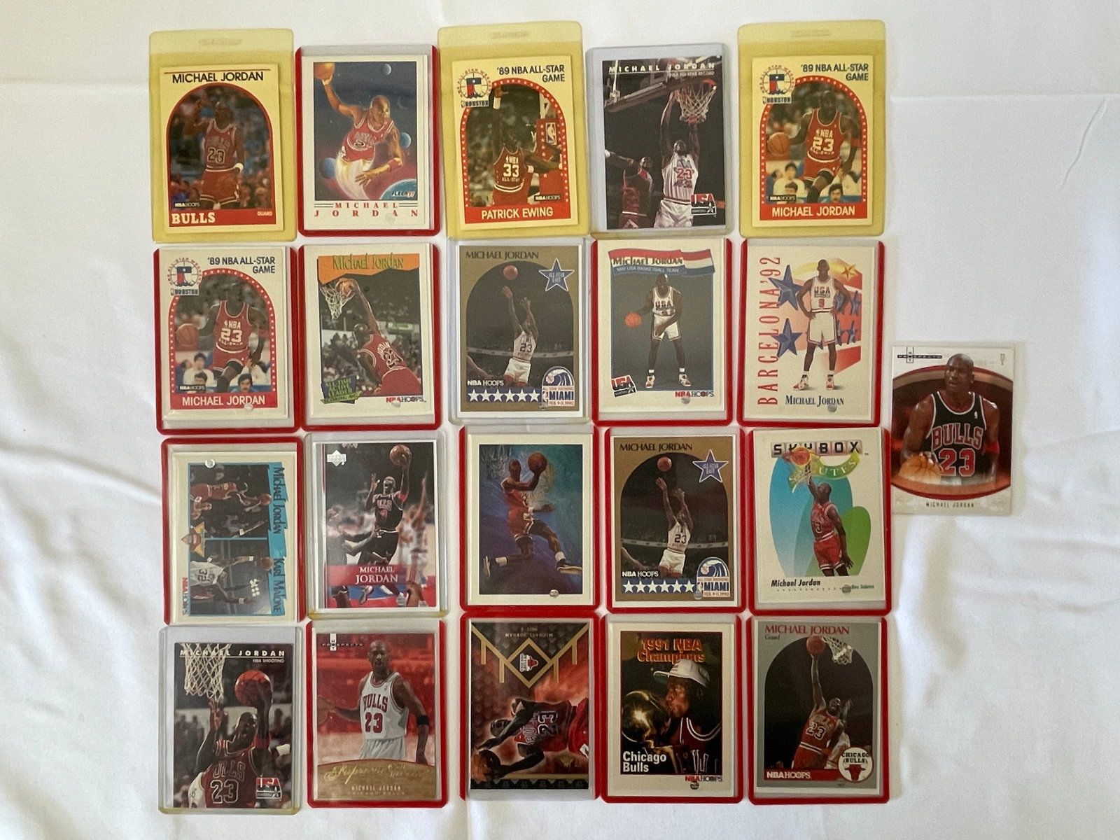 Michael Jordan NBA Hoops Fleer SkyBox Upper Deck Basketball Cards Lot of 21: Michael Jordan NBA Hoops Fleer SkyBox Upper Deck Basketball Cards Lot of 21