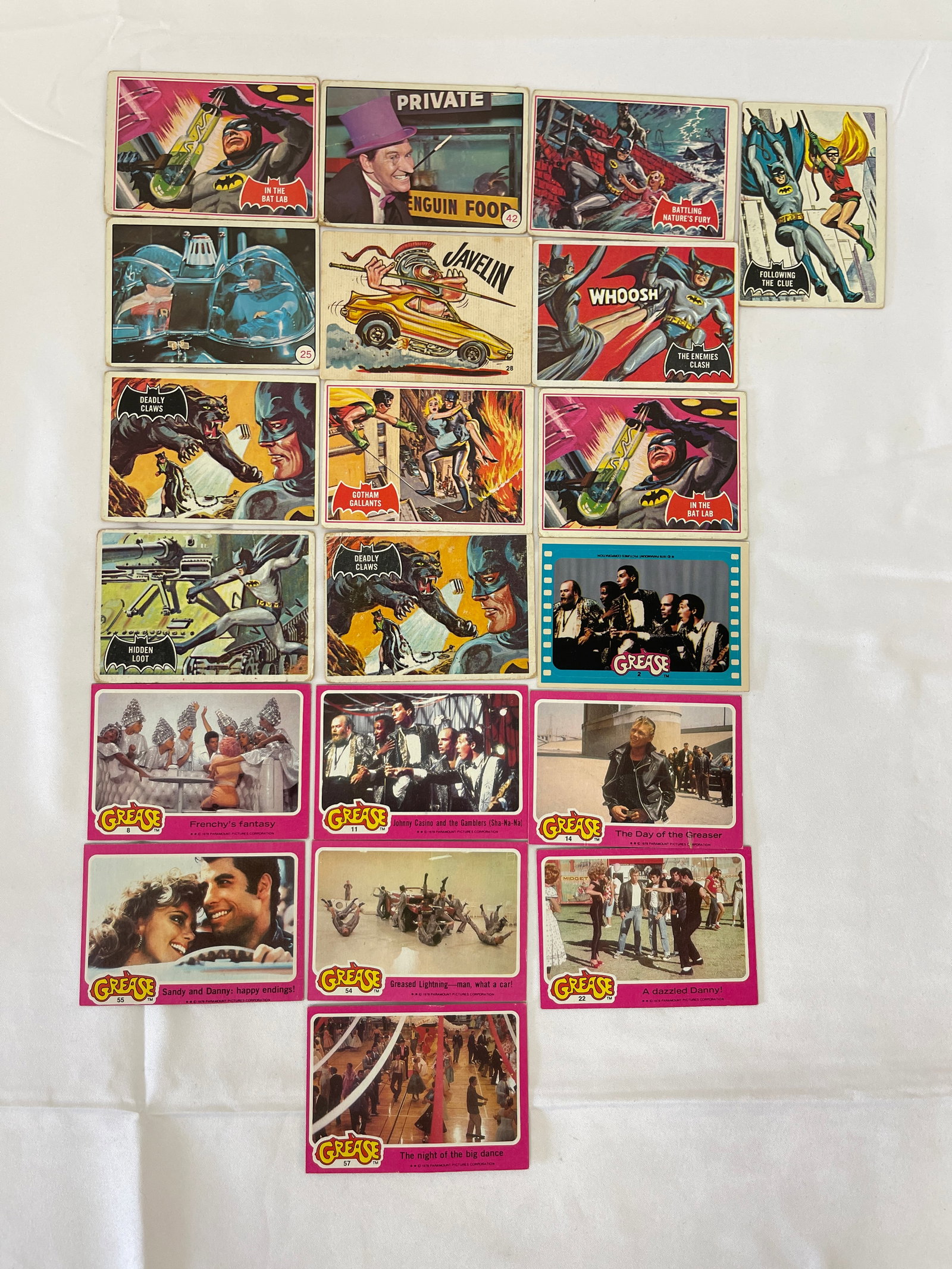 Batman 1966 Topps & Grease 1978 Topps Vintage Trading Cards Mixed Lot 25+ (1 of 4)