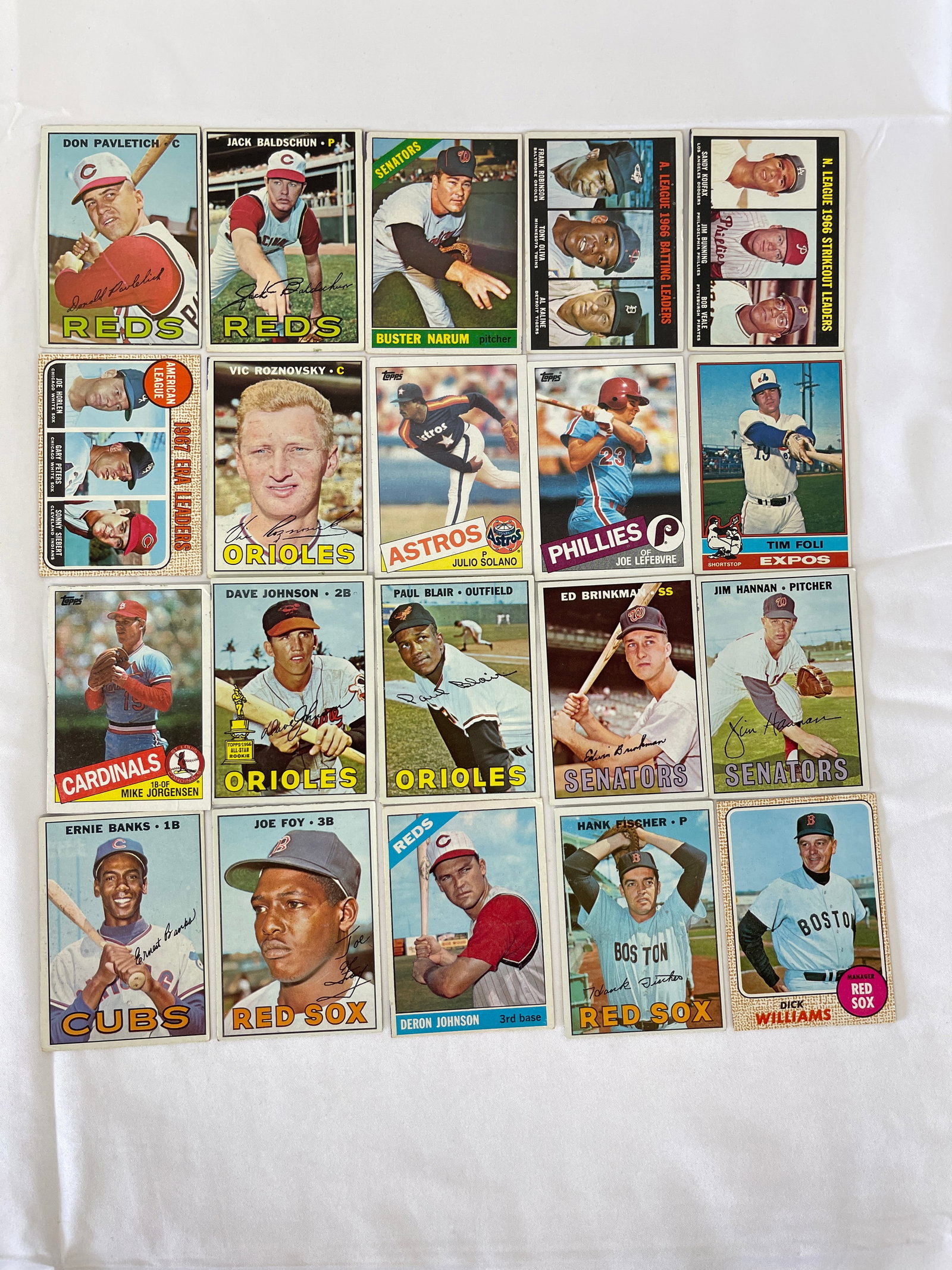 Topps Vintage Baseball Cards Lot 1960s-80s Koufax Banks Robinson 20 Cards (1 of 4)