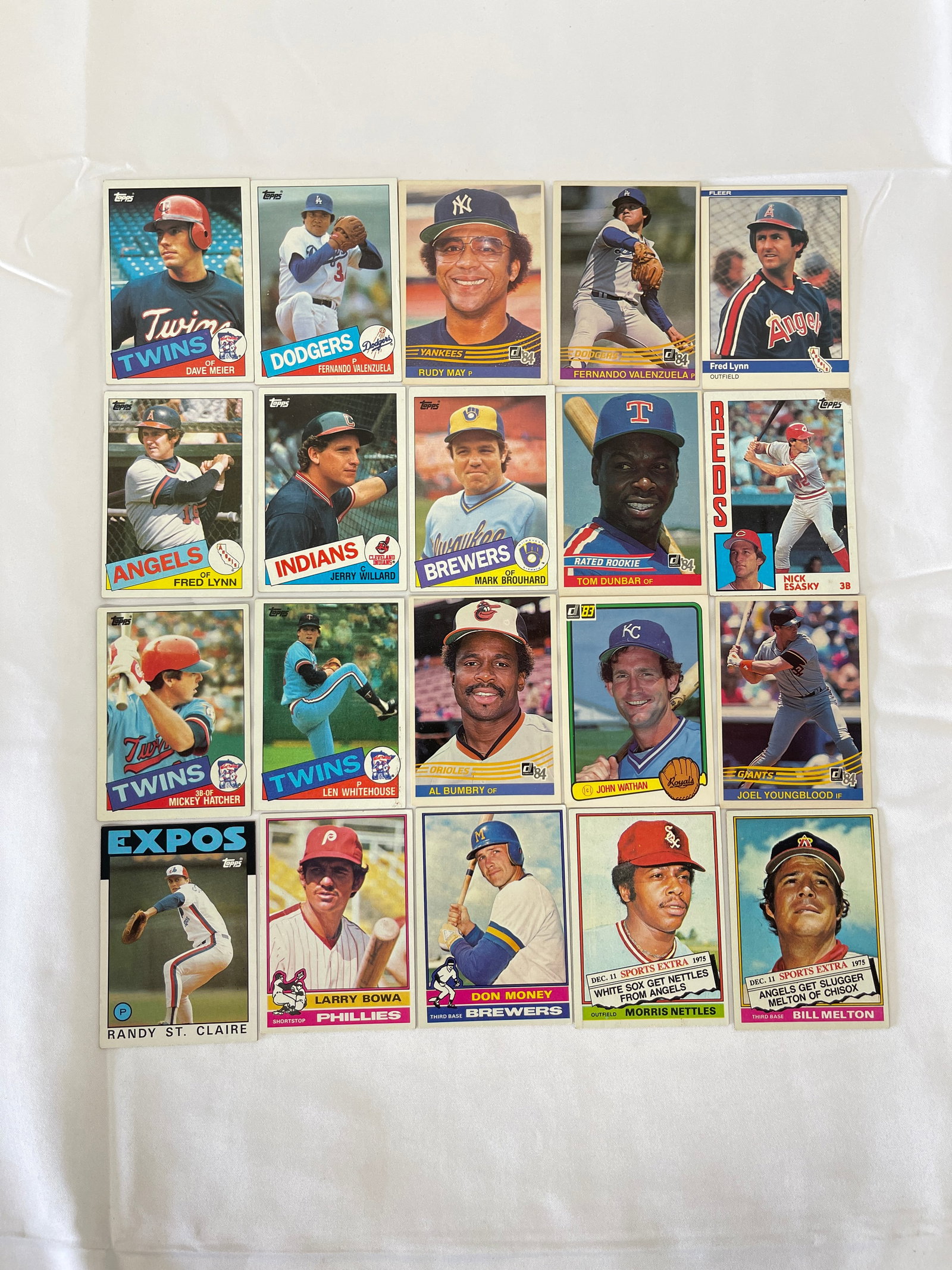 1984-1986 Topps Donruss Fleer Baseball Cards Lot of 20 Valenzuela Lynn Bowa (1 of 4)
