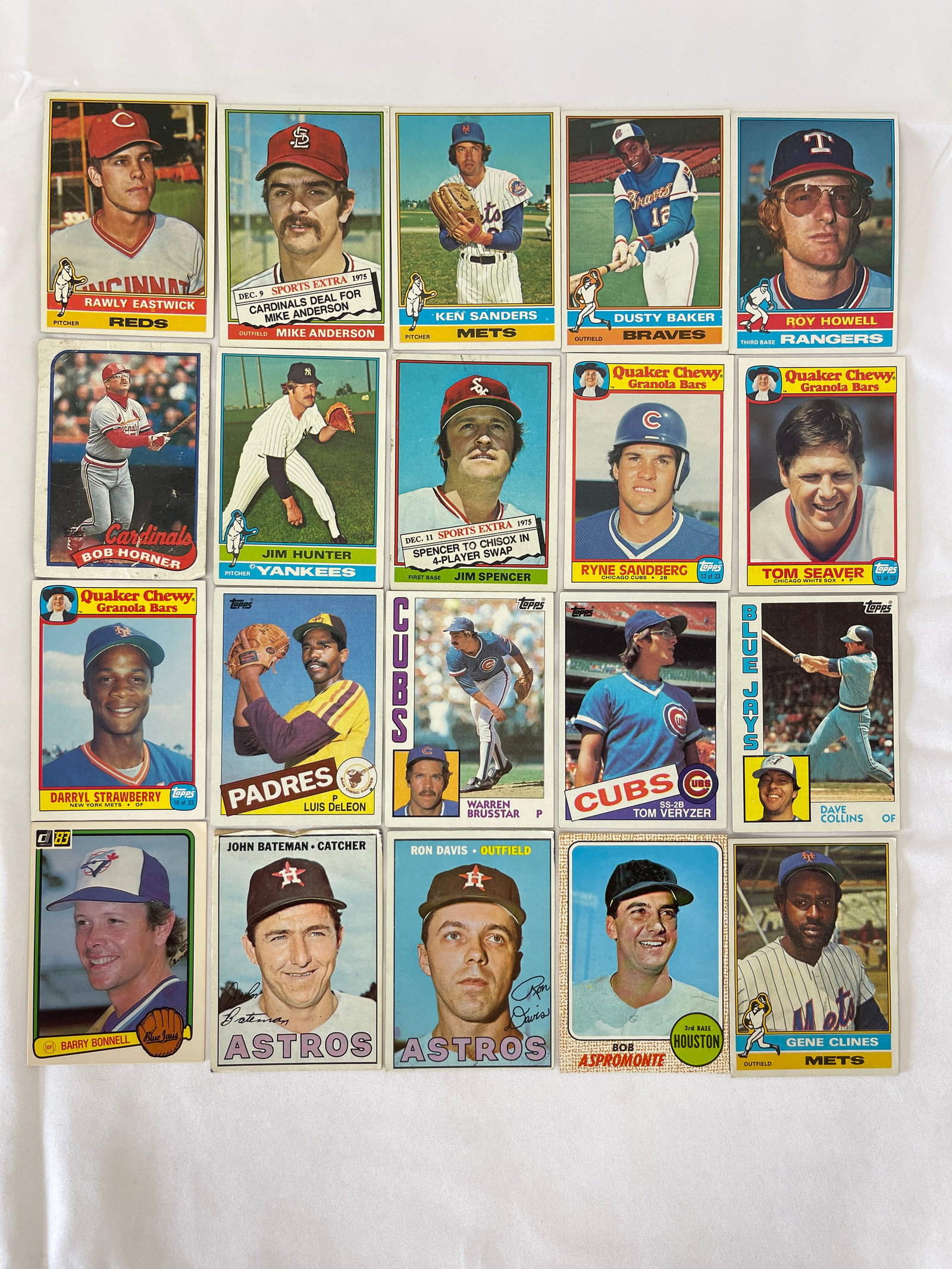 Vintage Topps MLB Baseball Cards Lot 20+ Sandberg Seaver Strawberry Hunter (1 of 4)