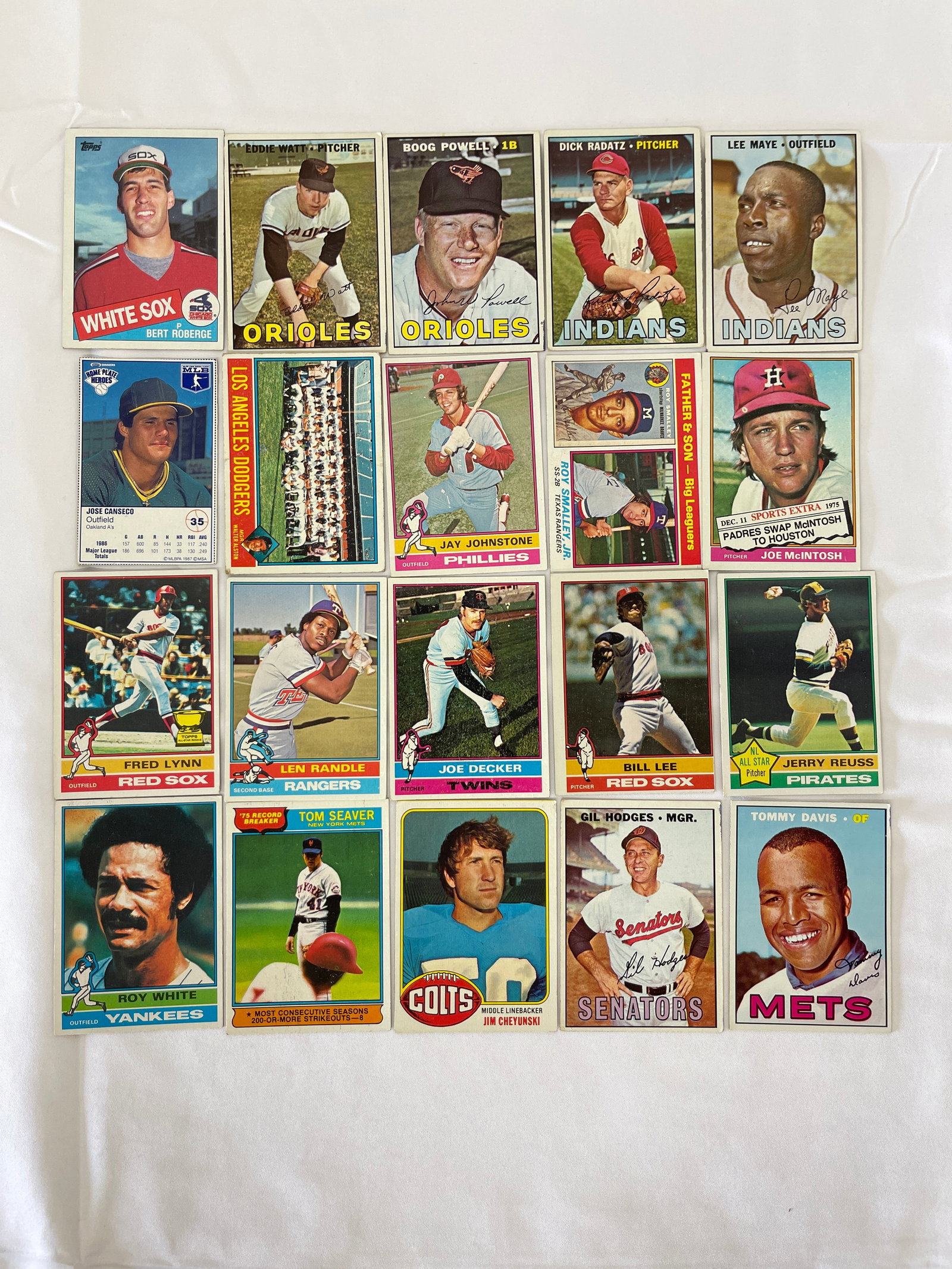 Vintage Baseball & Football Trading Cards Lot of 20 Topps 1960s-1980s (1 of 4)