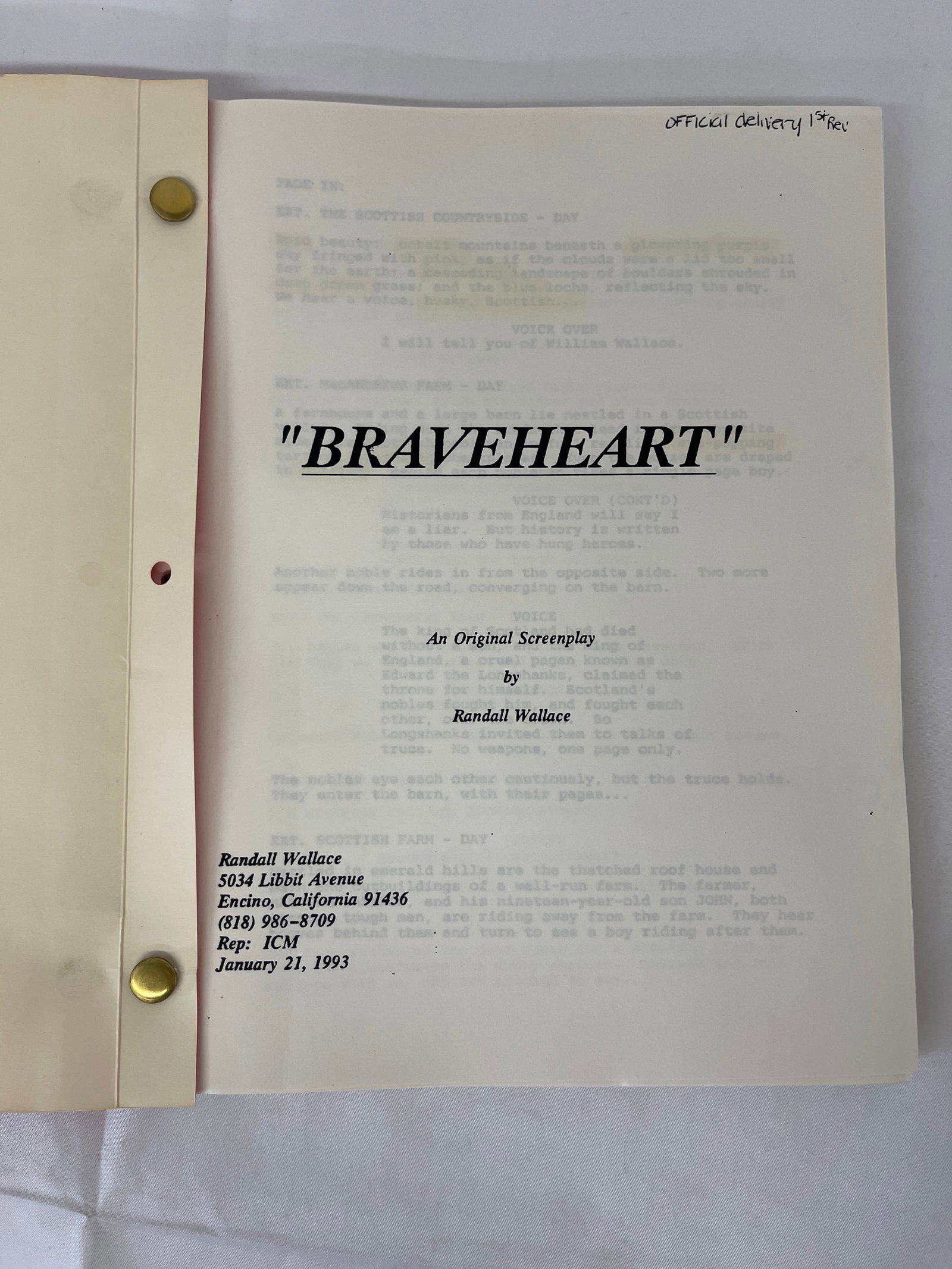 Braveheart Movie Script Mel Gibson Creative Arts Agency: Braveheart Movie Script Mel Gibson