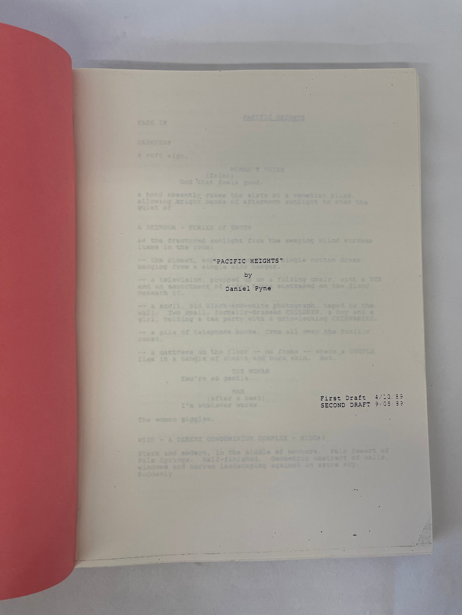 Pacific Heights Movie Script by Daniel Pyne Dated 09/05/89 (1 of 4)