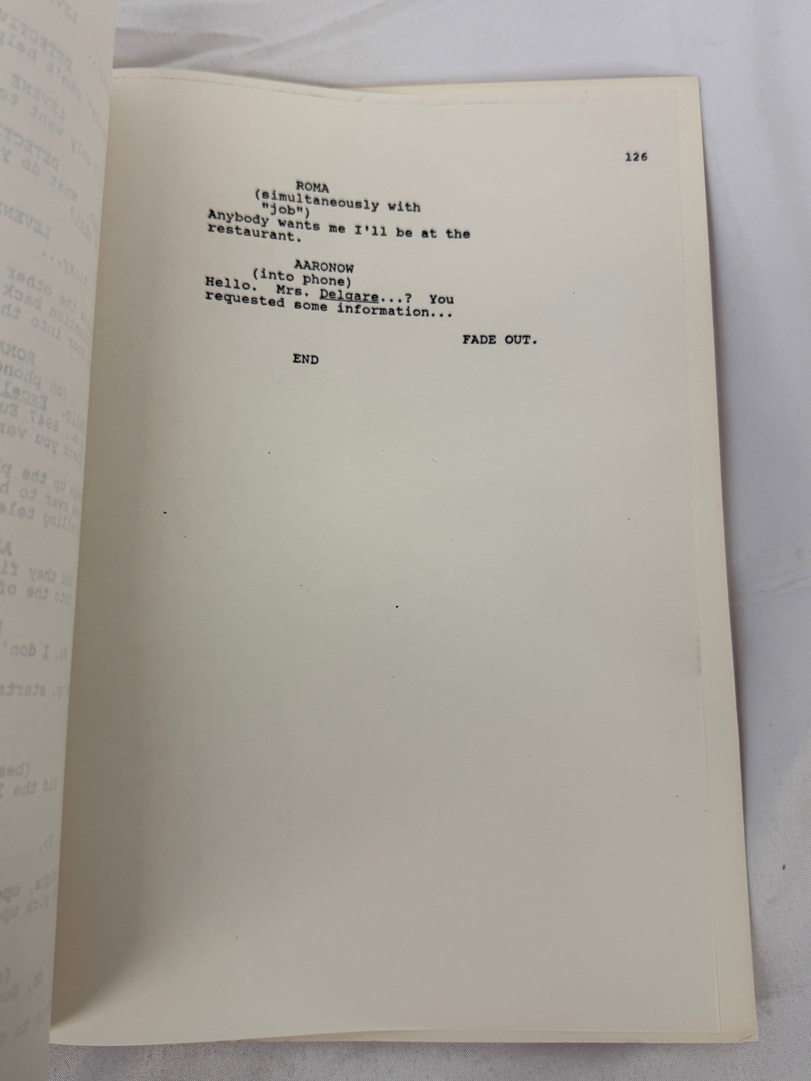 Glengarry Glen Ross David Mamet First Draft Screenplay Script CAA Cover - 2
