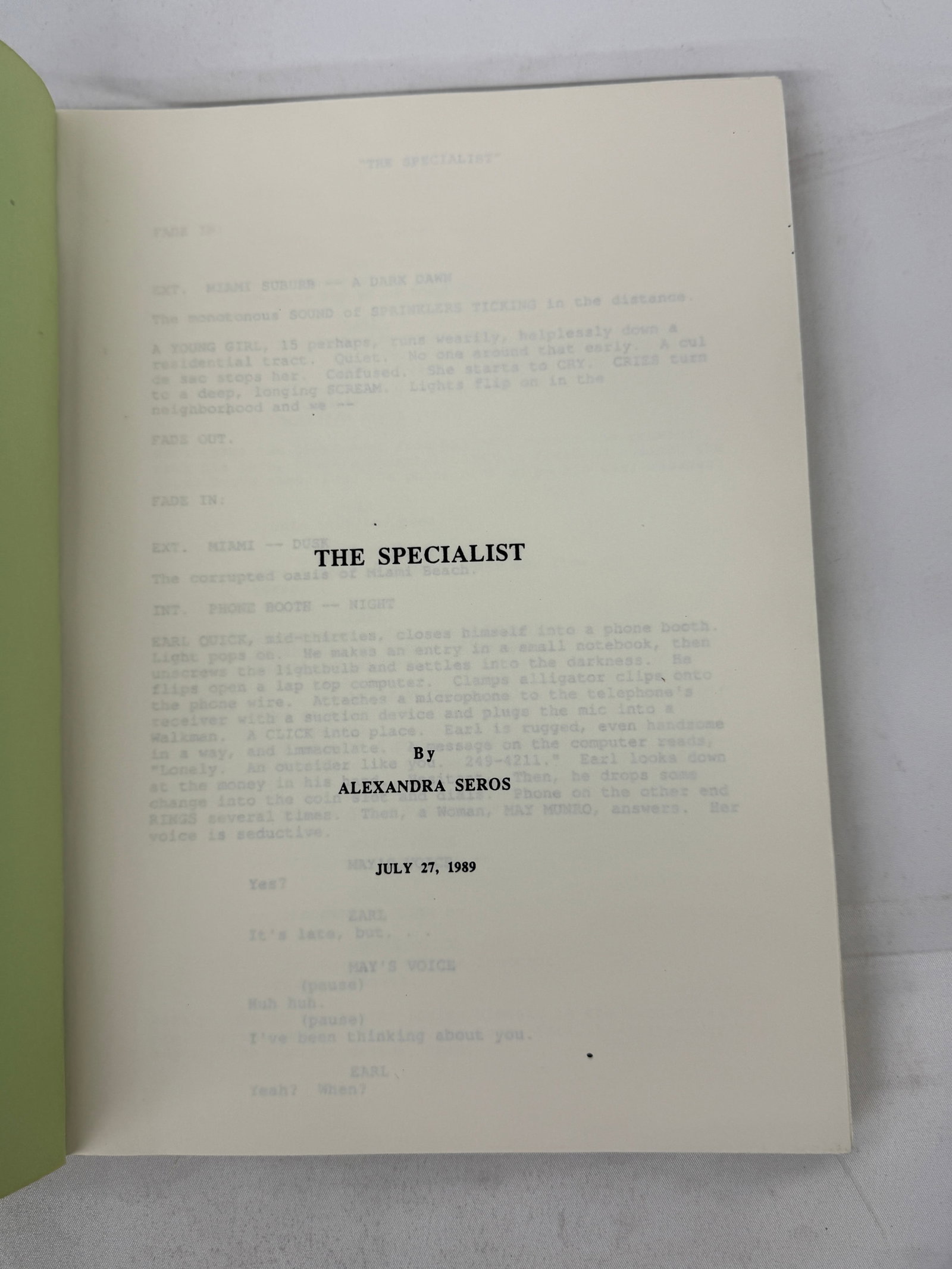 The Specialist movie script: The Specialist movie script