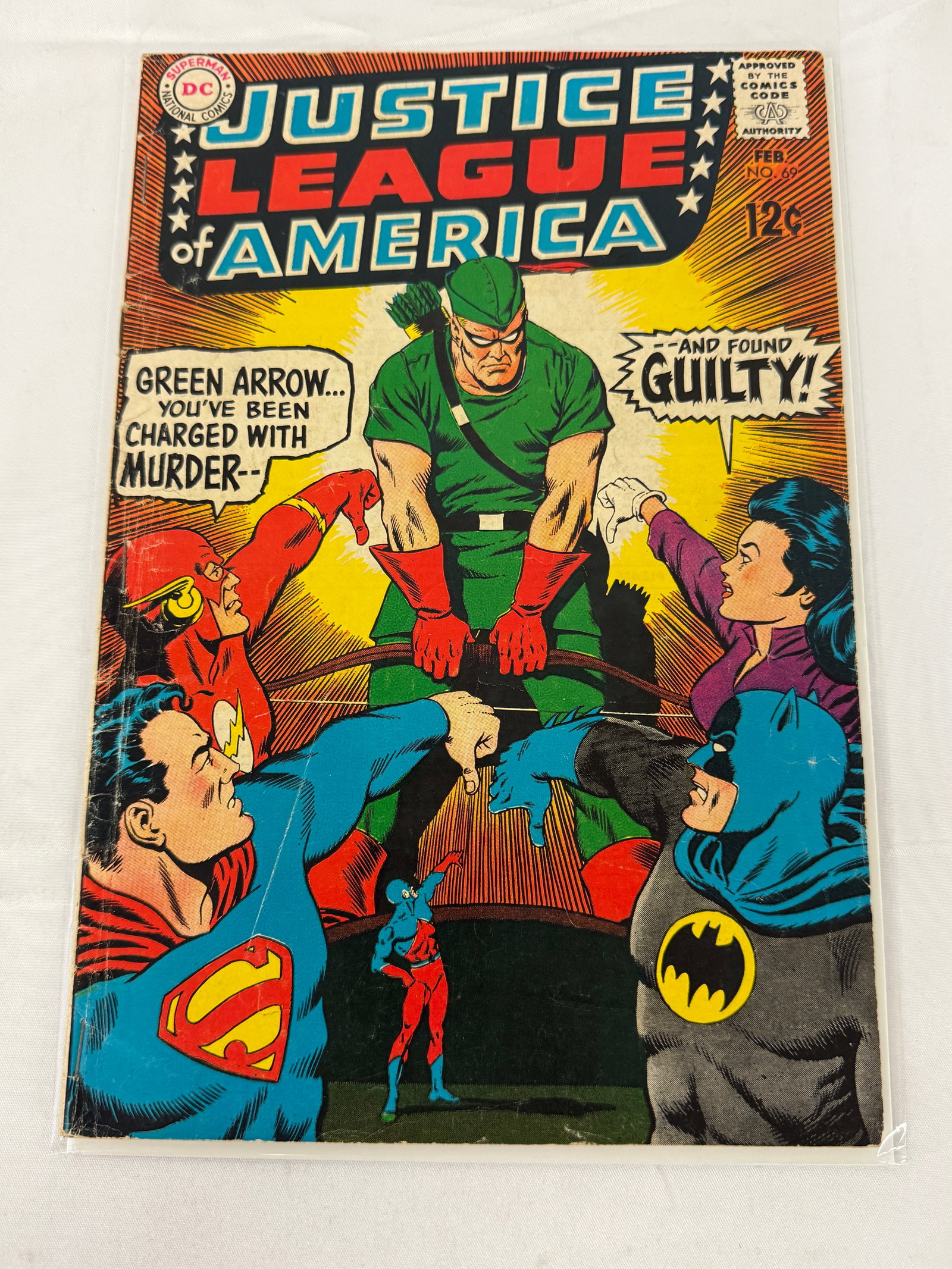 Justice League of America #69 DC Comics Silver Age 1969 Green Arrow Murder Trial (1 of 2)