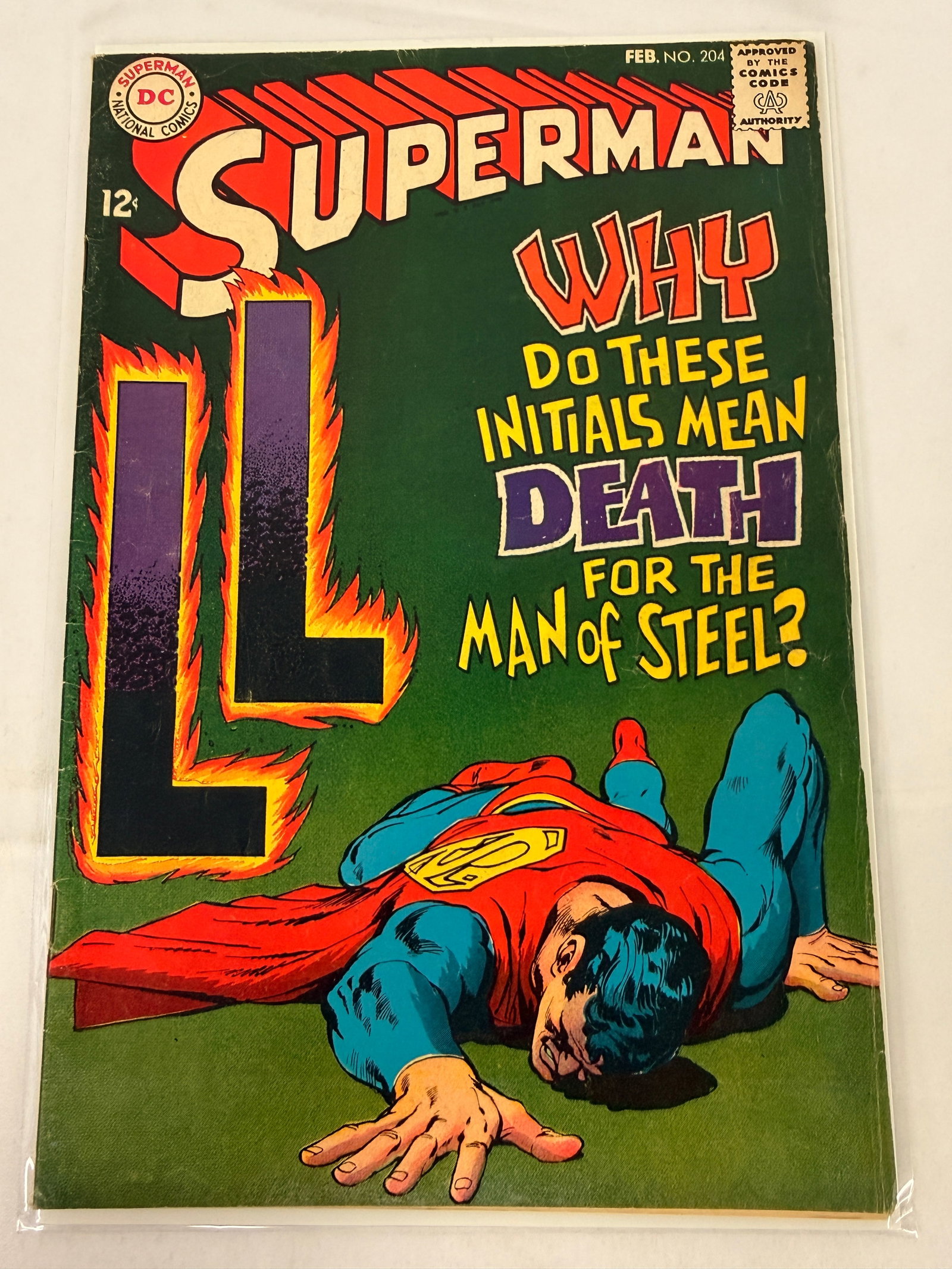 Superman DC Comics Silver Age Comic Book No. 204 Feb 1968 LL Initials (1 of 2)