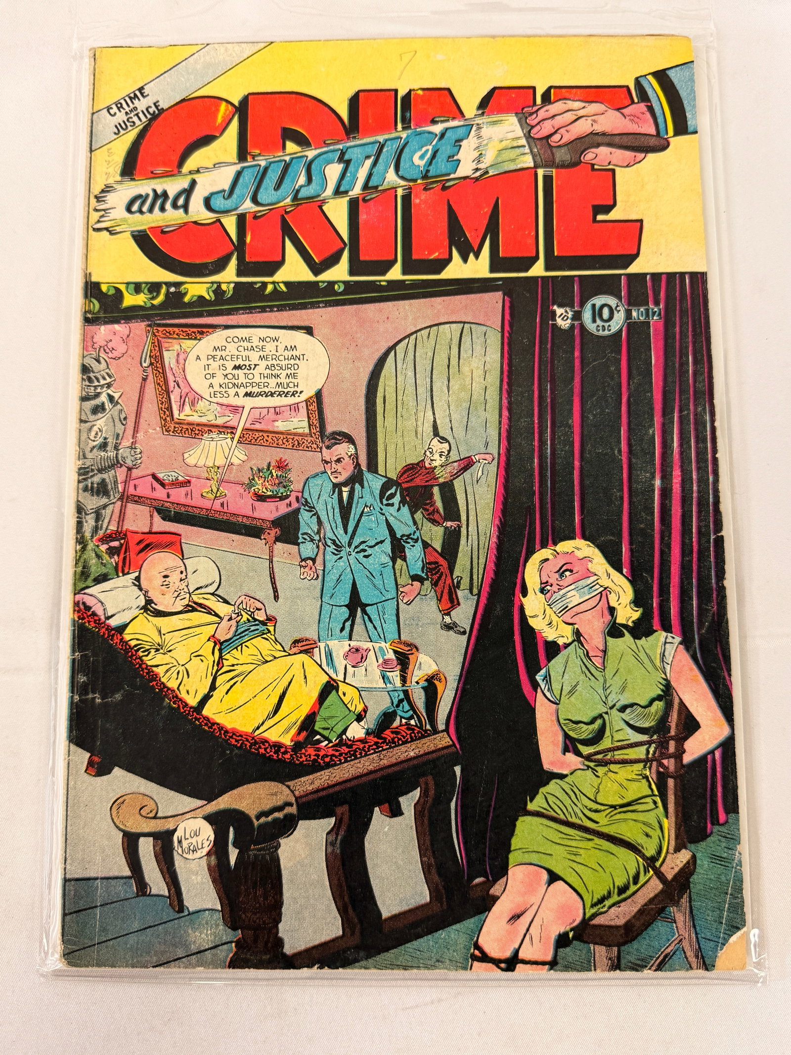 Crime and Justice #12 Pre-Code Comic Book Charlton 1952 Lou Morales Cover Art (1 of 3)