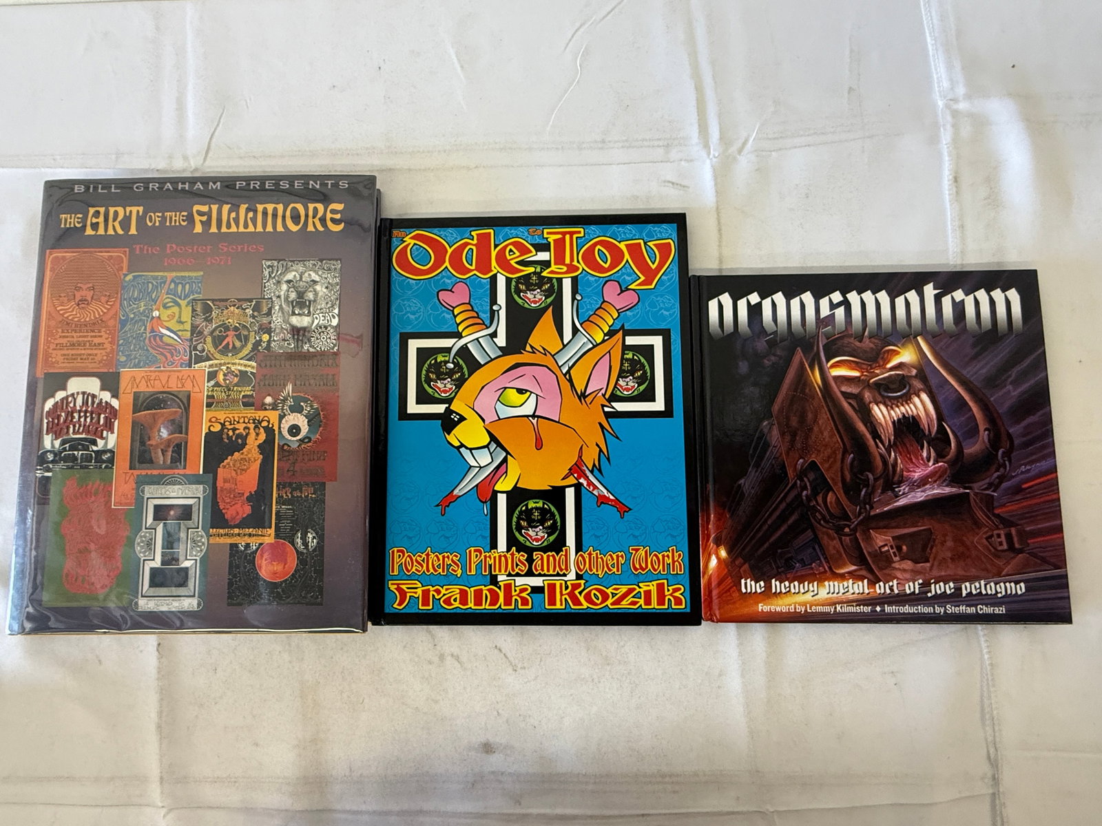 Rock Art Books: Art of Fillmore 1997, Frank Kozik Ode to Joy 1999, Orgasmatron 2004 (1 of 5)