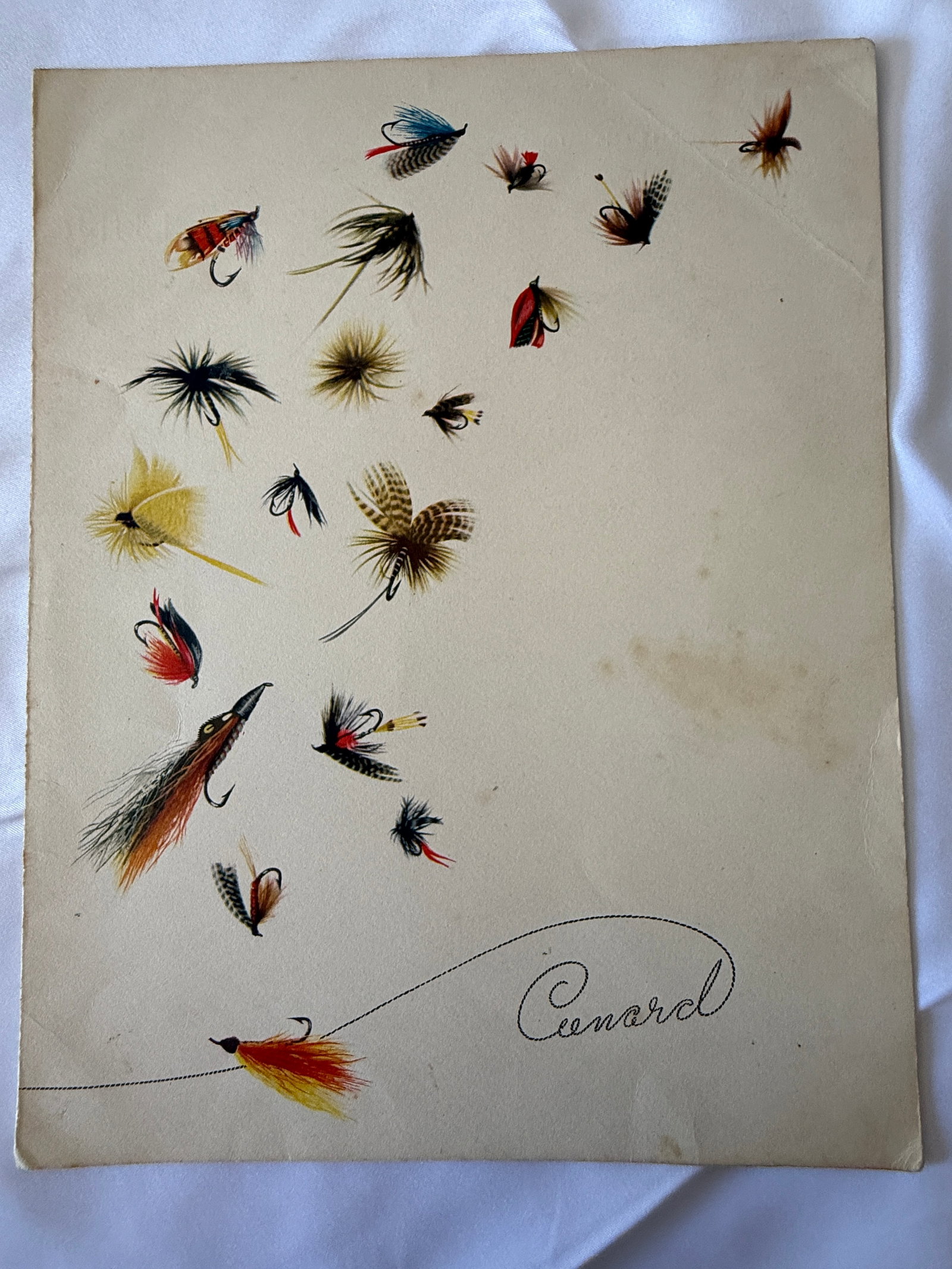 RMS Mauretania Cunard Line Luncheon Menu Monday June 25 1956 Fishing Flies (1 of 3)