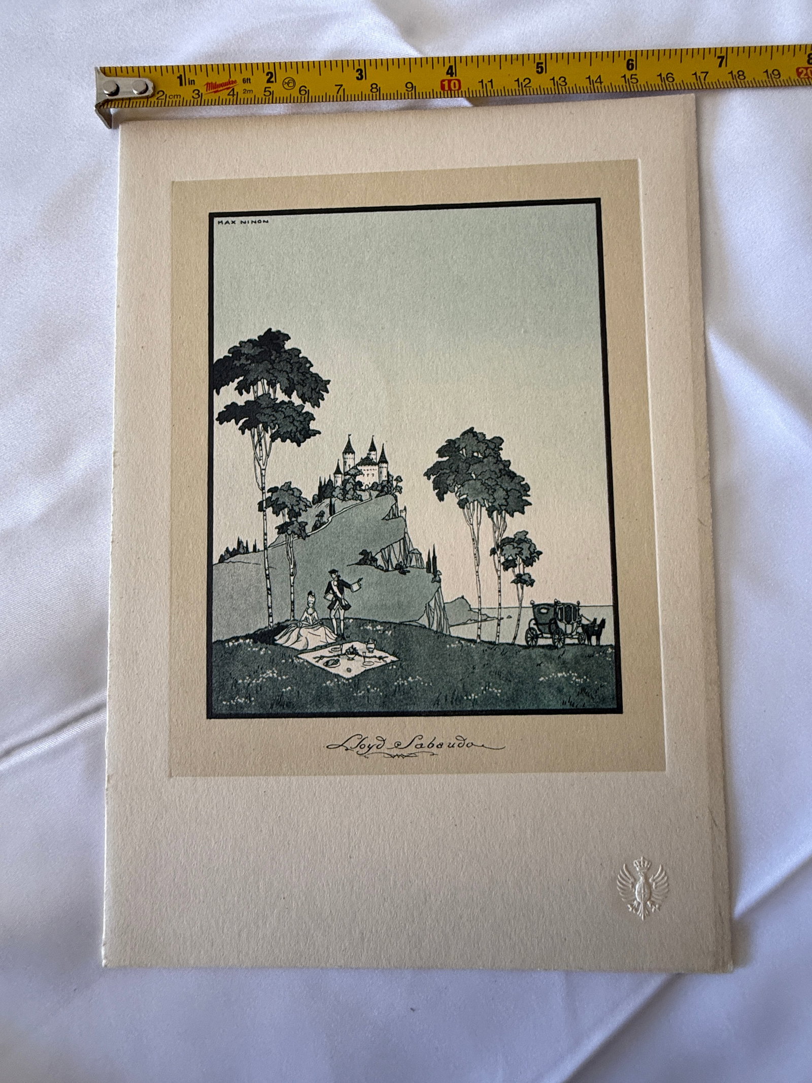 S/S Conte Grande Lloyd Sabaudo Lunch Menu August 9 1931 Max Ninon Art Cover (1 of 3)