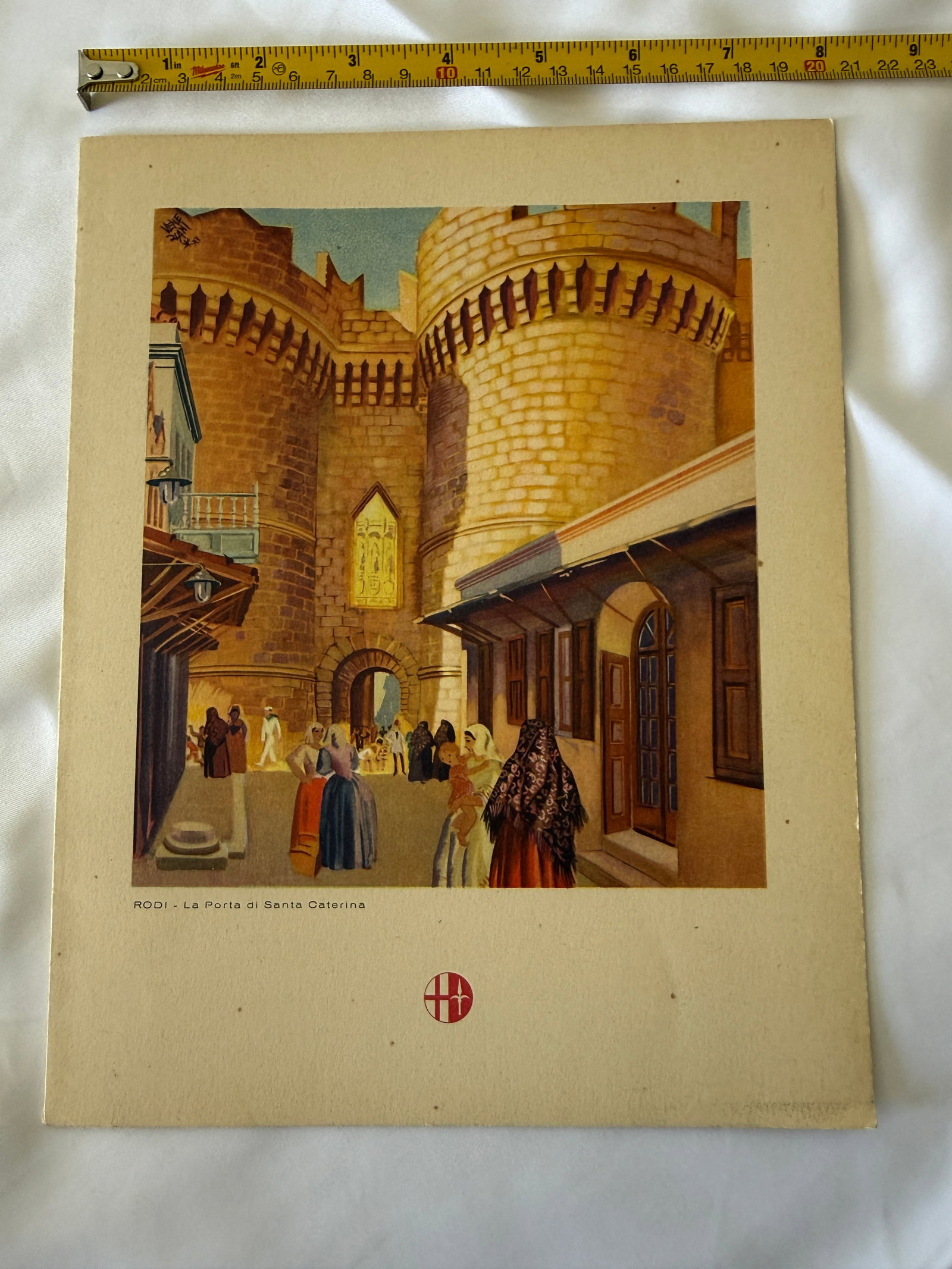 SS Roma Italian Line Dinner Menu July 28 1938 with Rhodes Santa Caterina Gate Print (1 of 3)