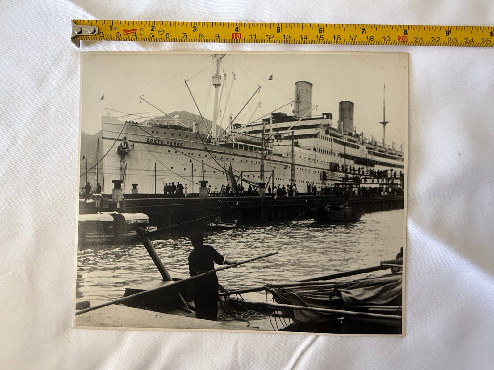 SS Conte Verde Lloyd Triestino Original Press Photo Hong Kong Port c.1920s-30s (1 of 2)