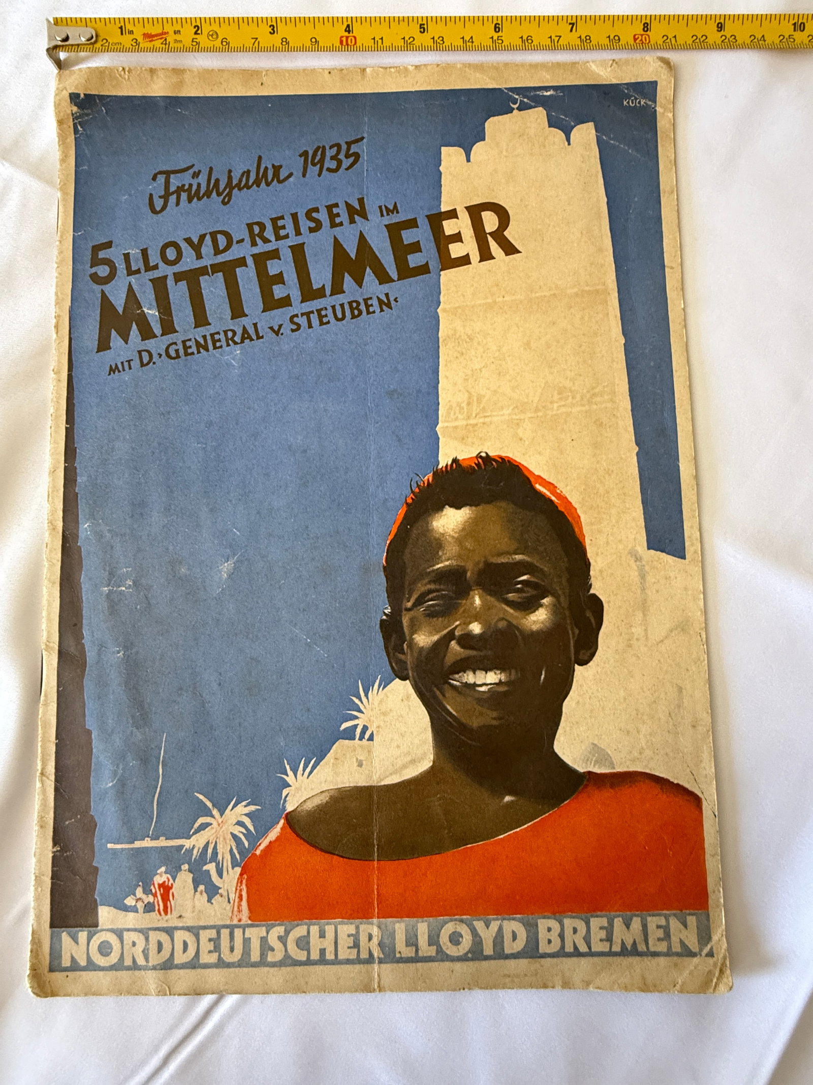 Norddeutscher Lloyd Bremen 1935 Mediterranean Cruise Brochure General von Steuben (1 of 4)