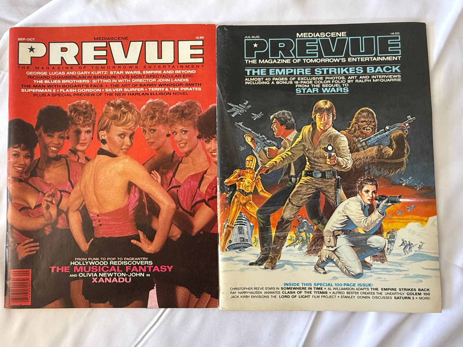 Mediascene Prevue Magazine Lot x2 Star Wars Empire Strikes Back & Xanadu 1980 (1 of 2)