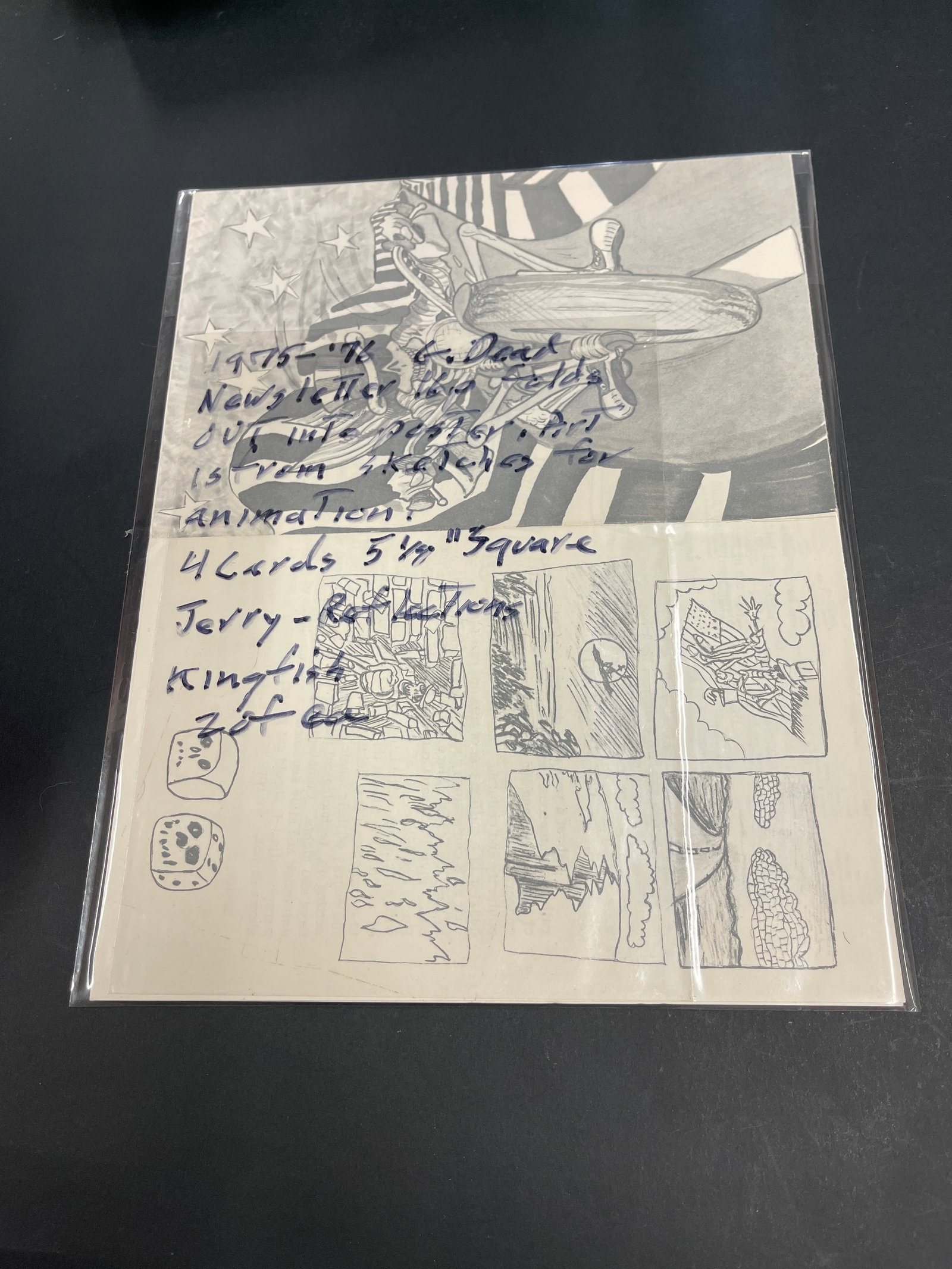 Grateful Dead Original Fan Mail Packet with Sketches, Postcard & Correspondence (1 of 2)