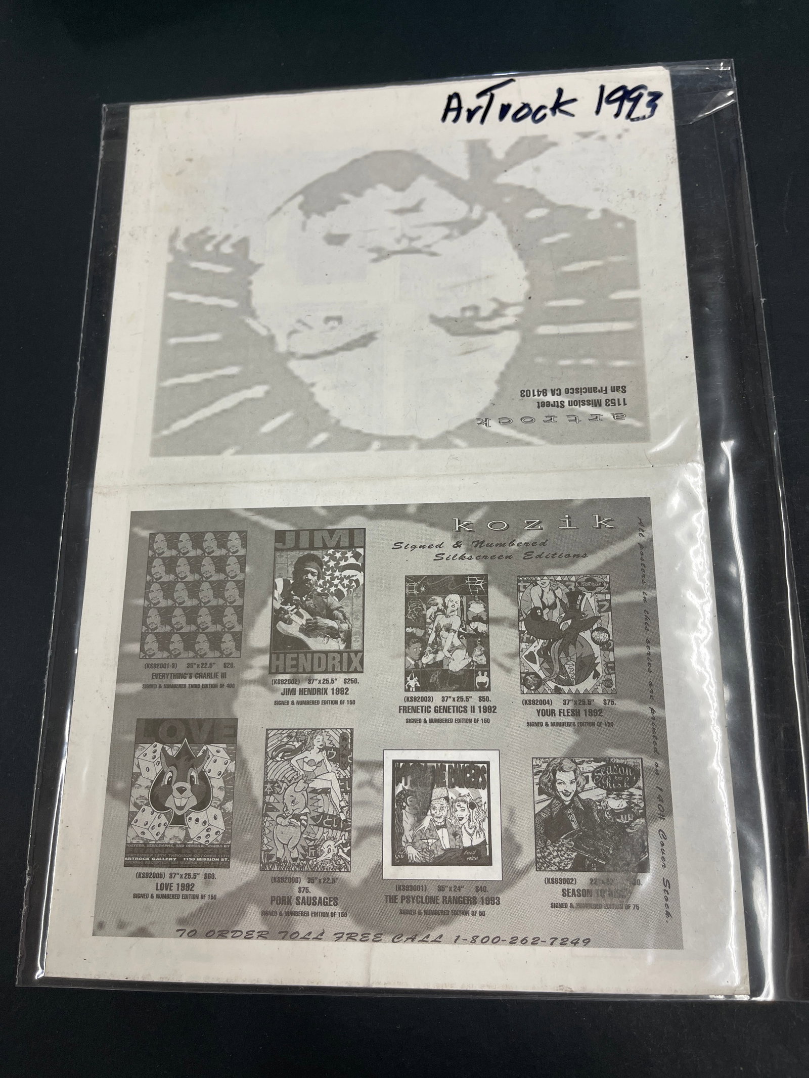 Kozik ArtRock 1993 Signed & Numbered Silkscreen Edition Poster Catalog San Francisco (1 of 2)