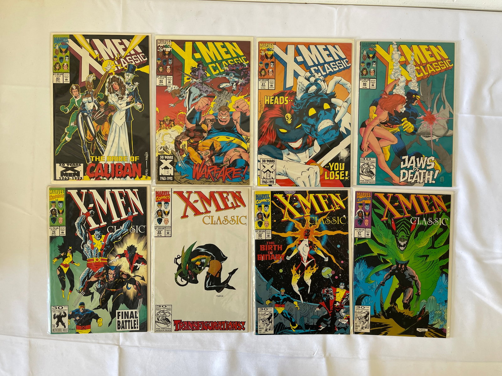 X-Men Classic Marvel Comics Lot of 8 Issues #57, 67, 68, 69, 70, 80, 81, 82, 83 (1 of 3)