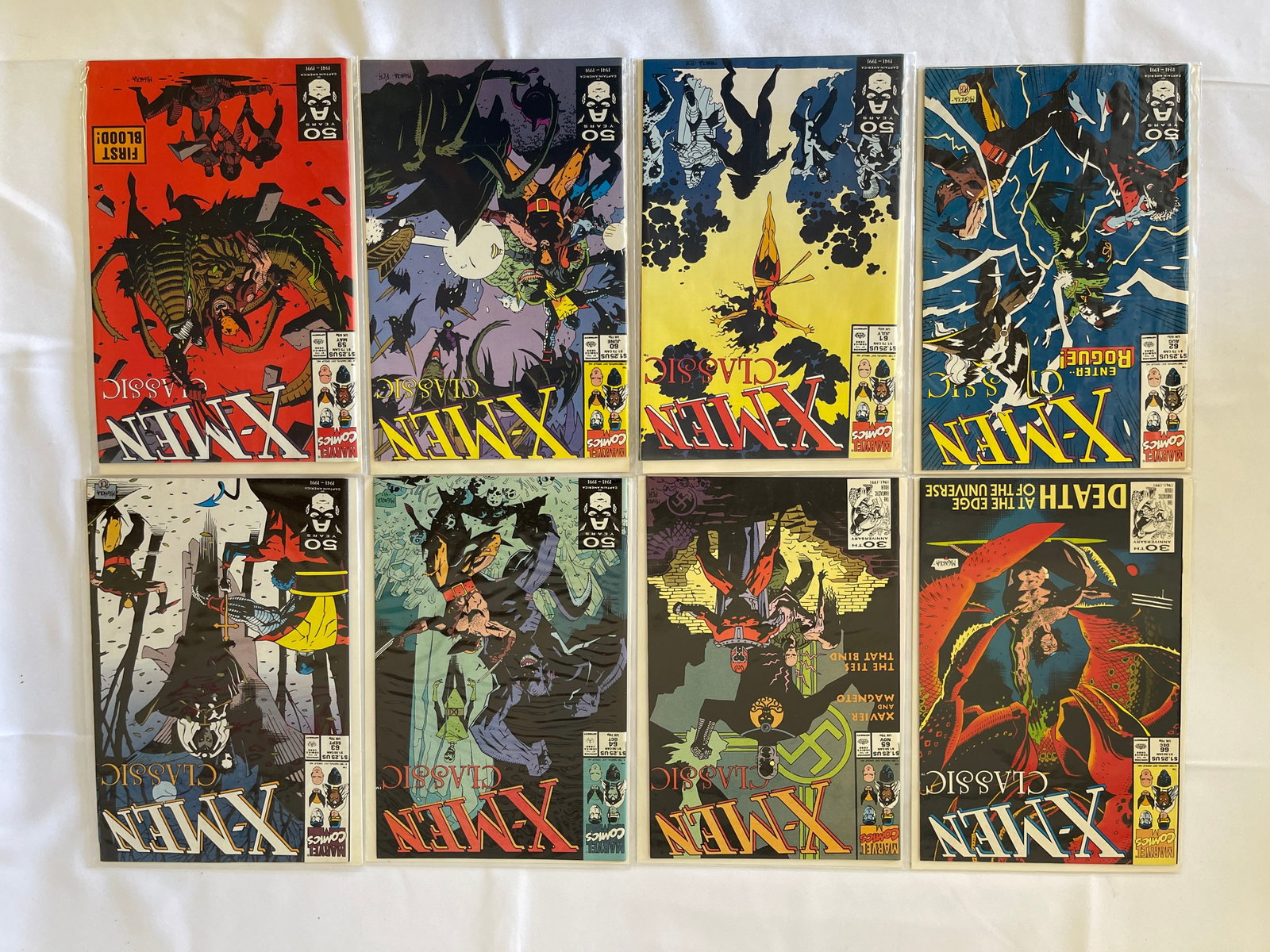 X-Men Classic Marvel Comics Lot of 8 Issues #59-66 1991 Bagged (1 of 3)