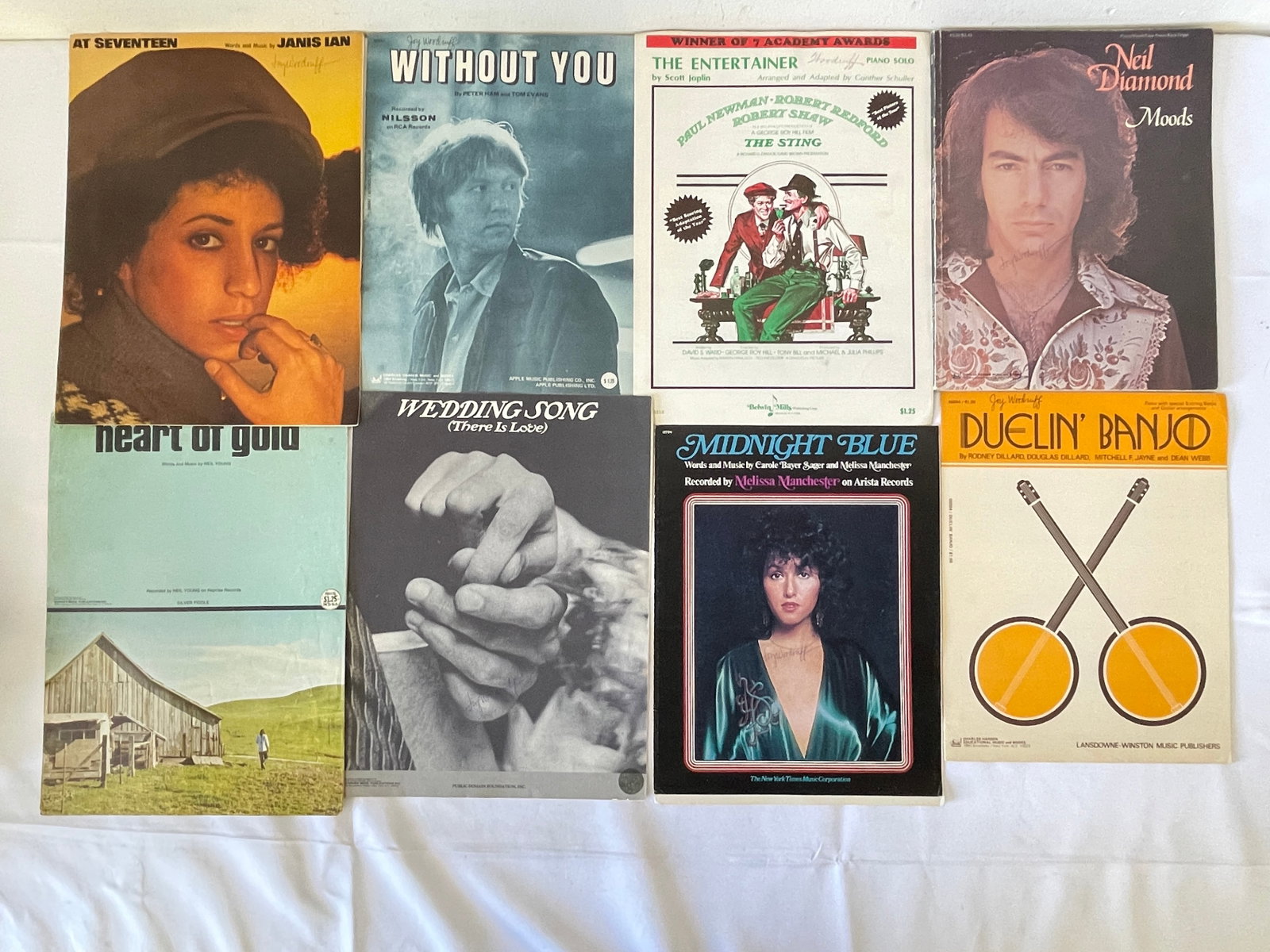 Vintage 1970s Sheet Music Collection Lot of 8 Neil Diamond Nilsson Neil Young (1 of 4)