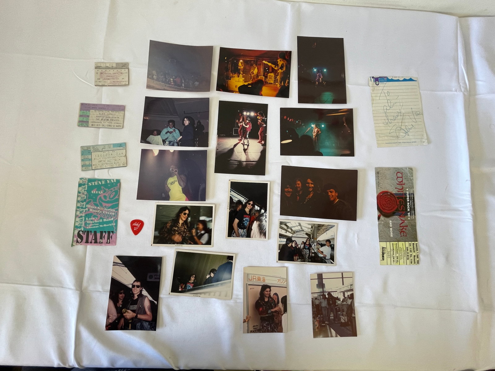 Rock Music Memorabilia Lot: Concert Photos, Ticket Stubs, Guitar Pick, Whitesnake, Steve Vai: Rock Music Memorabilia Lot: Concert Photos, Ticket Stubs, Guitar Pick, Whitesnake, Steve Vai