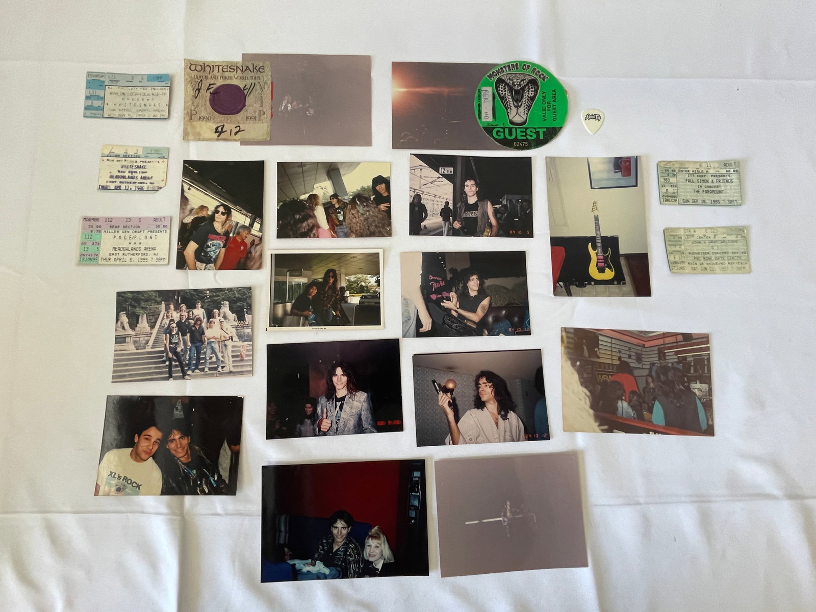 Whitesnake & Rock Concert Memorabilia Lot: Tickets, Photos, Passes, Guitar Pick 1990s (1 of 6)