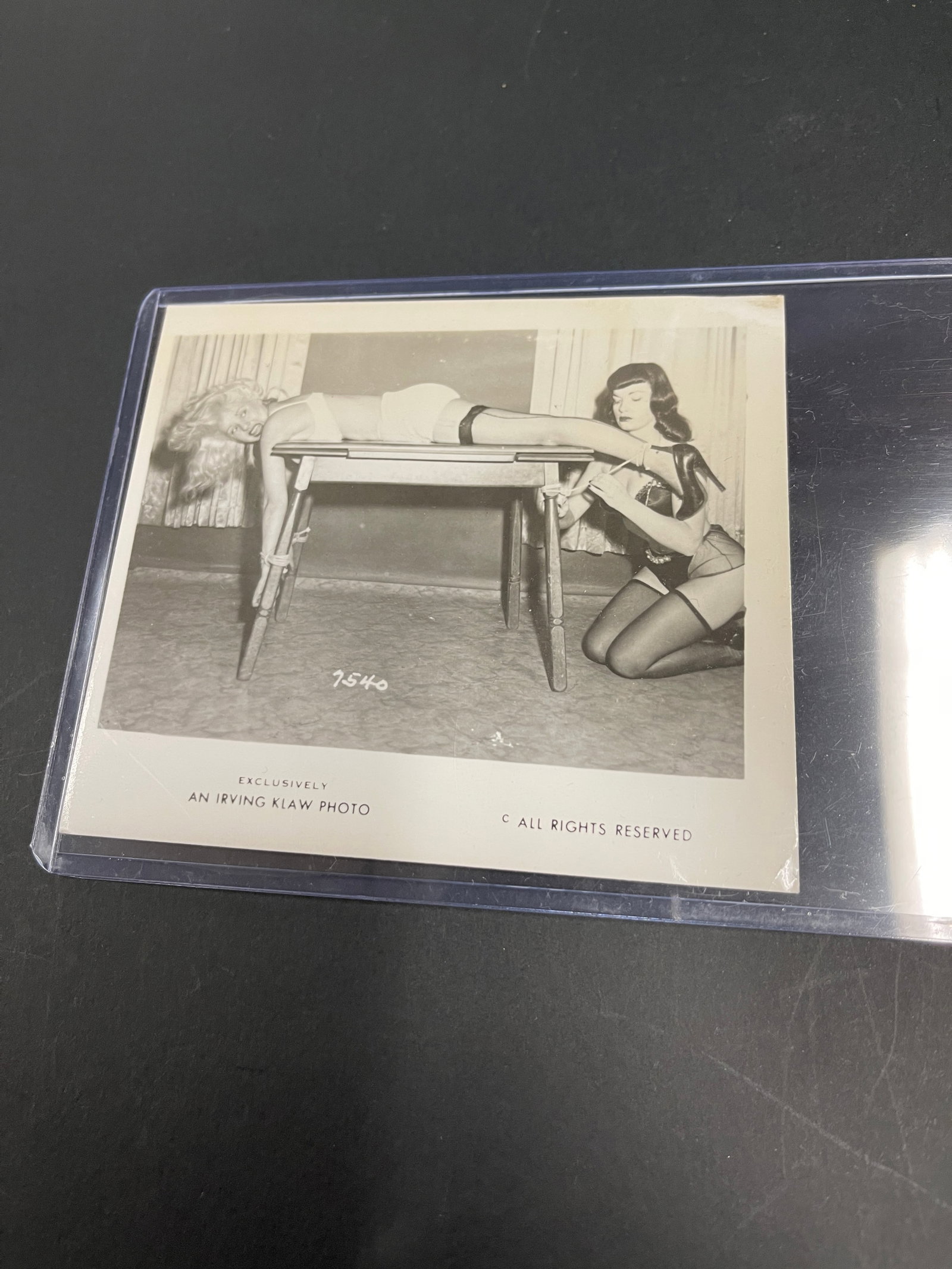 Bettie Page Vintage 1950's B&W Original Photograph By Irving Klaw: Bettie Page Vintage 1950's B&W Original Photograph By Irving Klaw. 3" x 5".