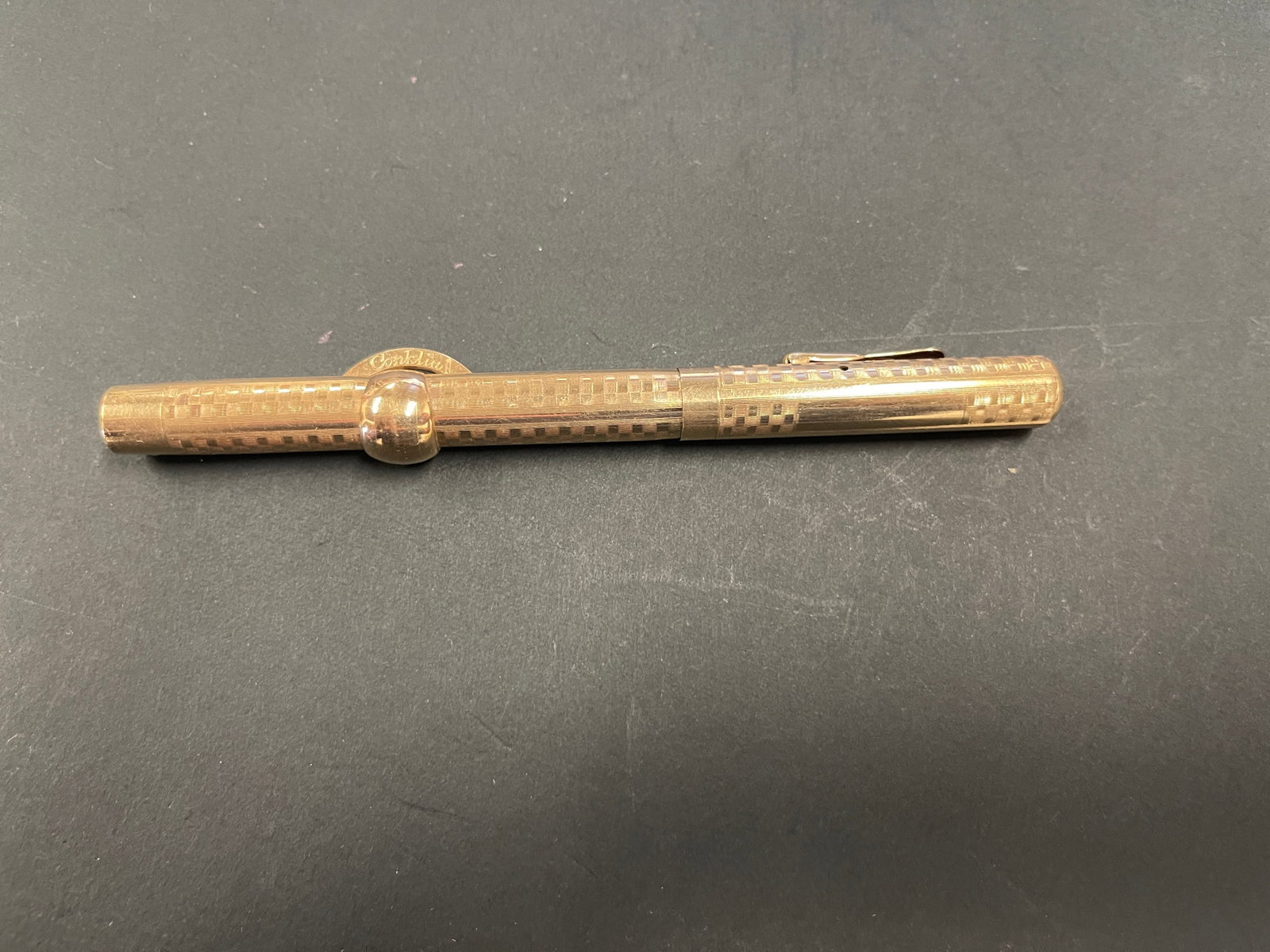Conklin Crescent Filler Antique Gold Filled Fountain Pen with Gold Nib (1 of 4)