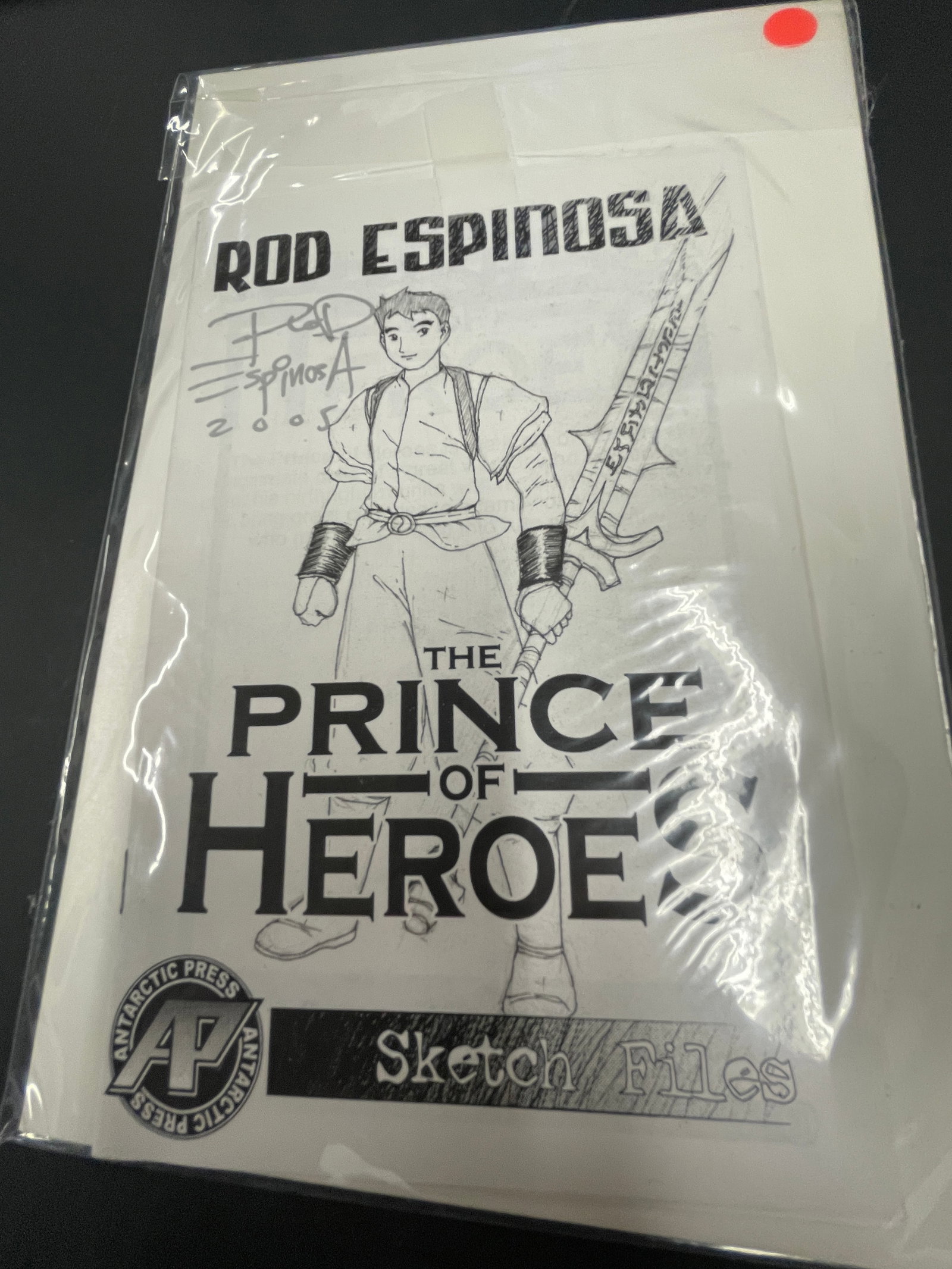 Rod Espinosa The Prince of Heroes Sketch Files Antarctic Press Signed 2005 (1 of 3)