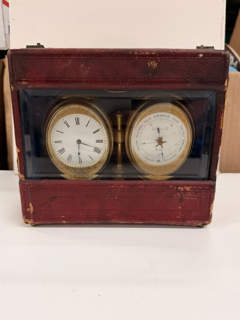 Tiffany & Co. Geneva Brass Clock Barometer Thermometer Set, Marble Base (1 of 11)