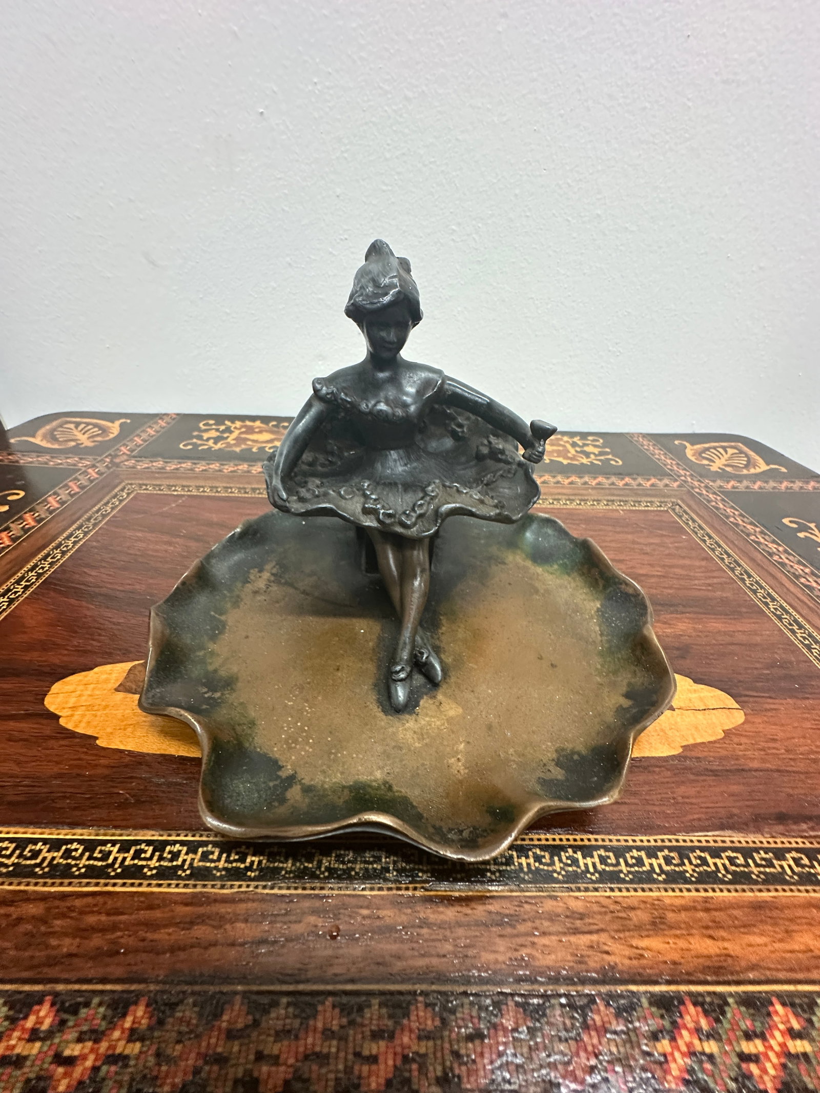 Smith Silver Co. Art Nouveau Bronze Ballerina Dancer Figural Dish Tray (1 of 6)